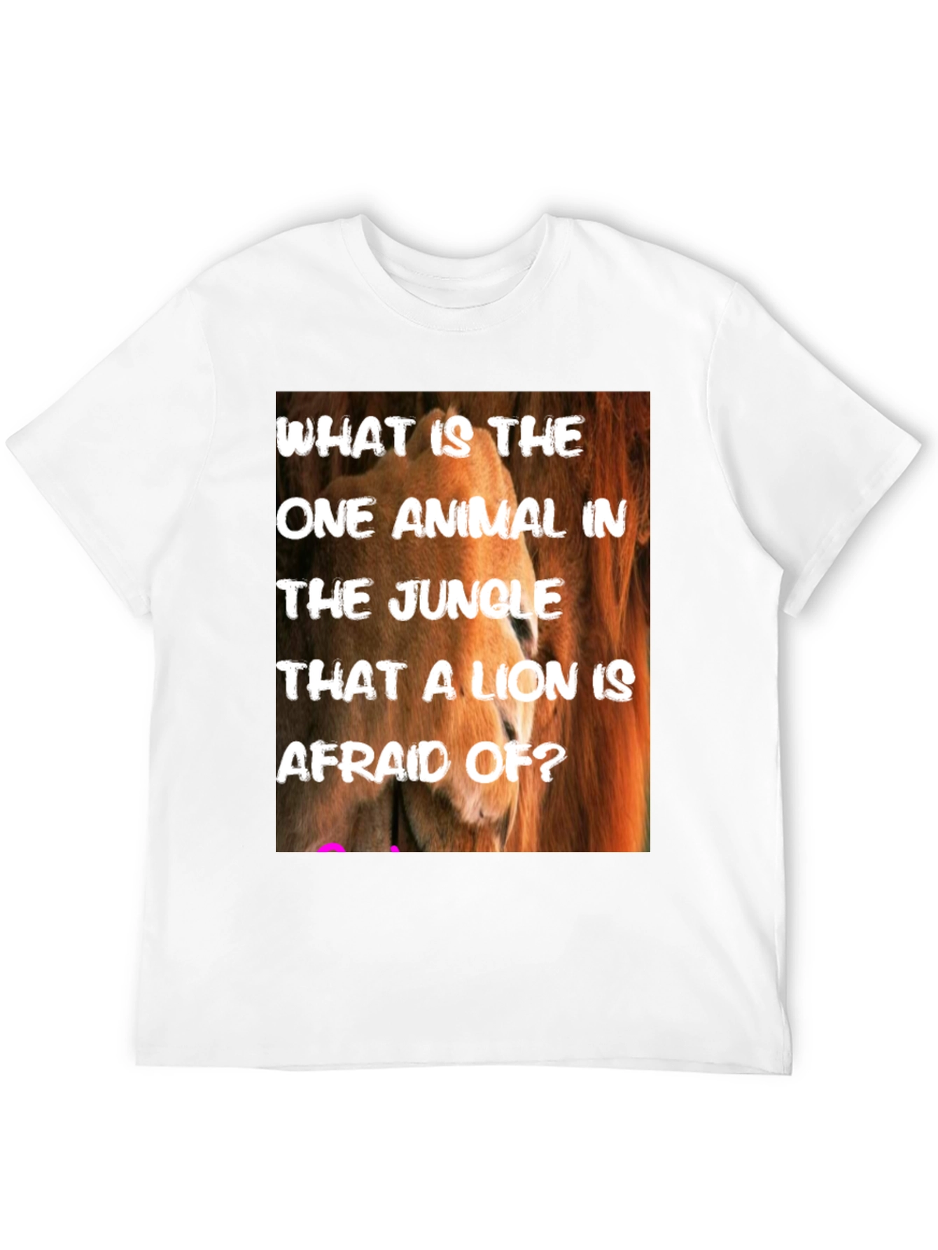 Black Lion Riddle Graphic Tee - Jungle Humor T-Shirt view 12