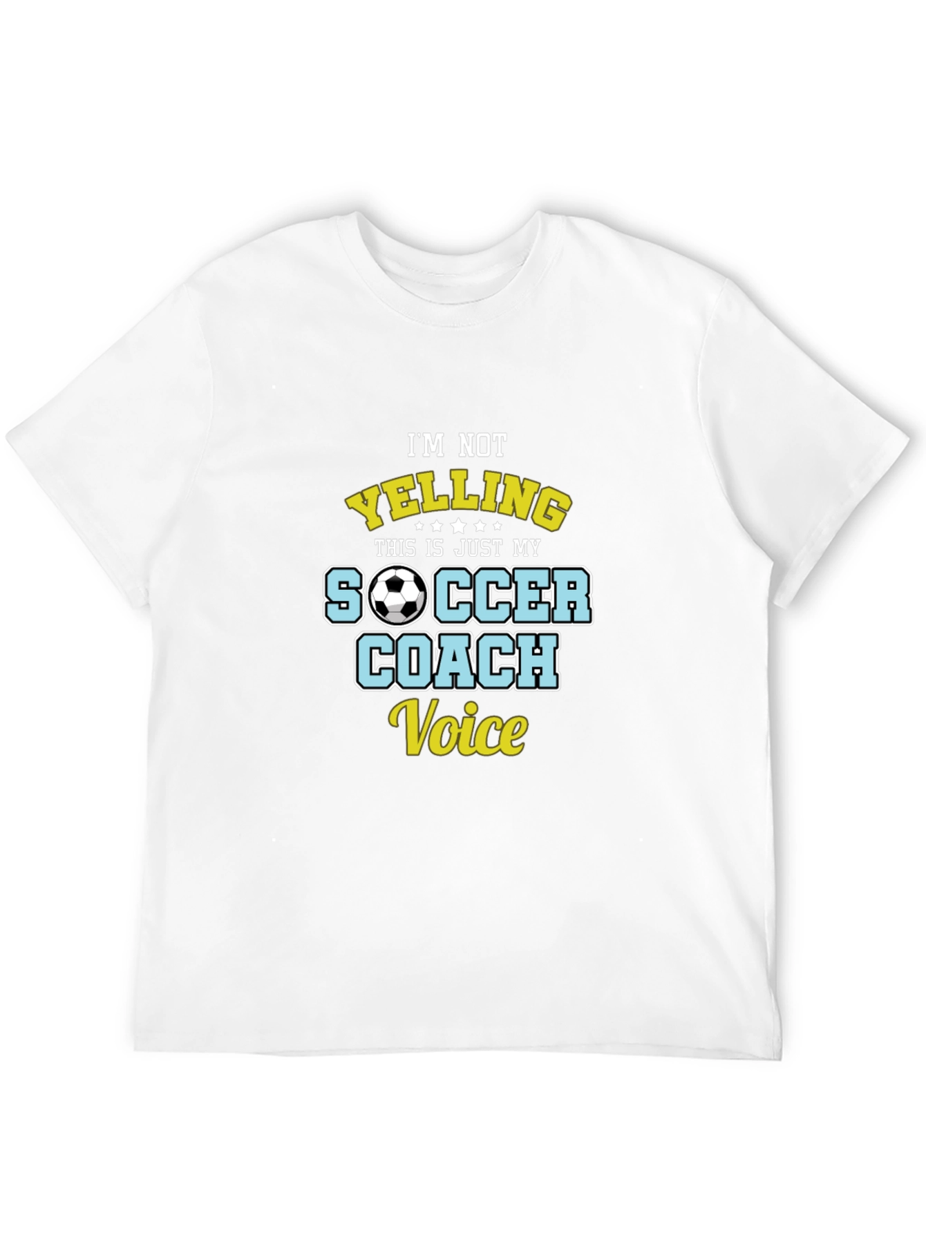Black Soccer Coach T-Shirt - I'm Not Yelling view 12