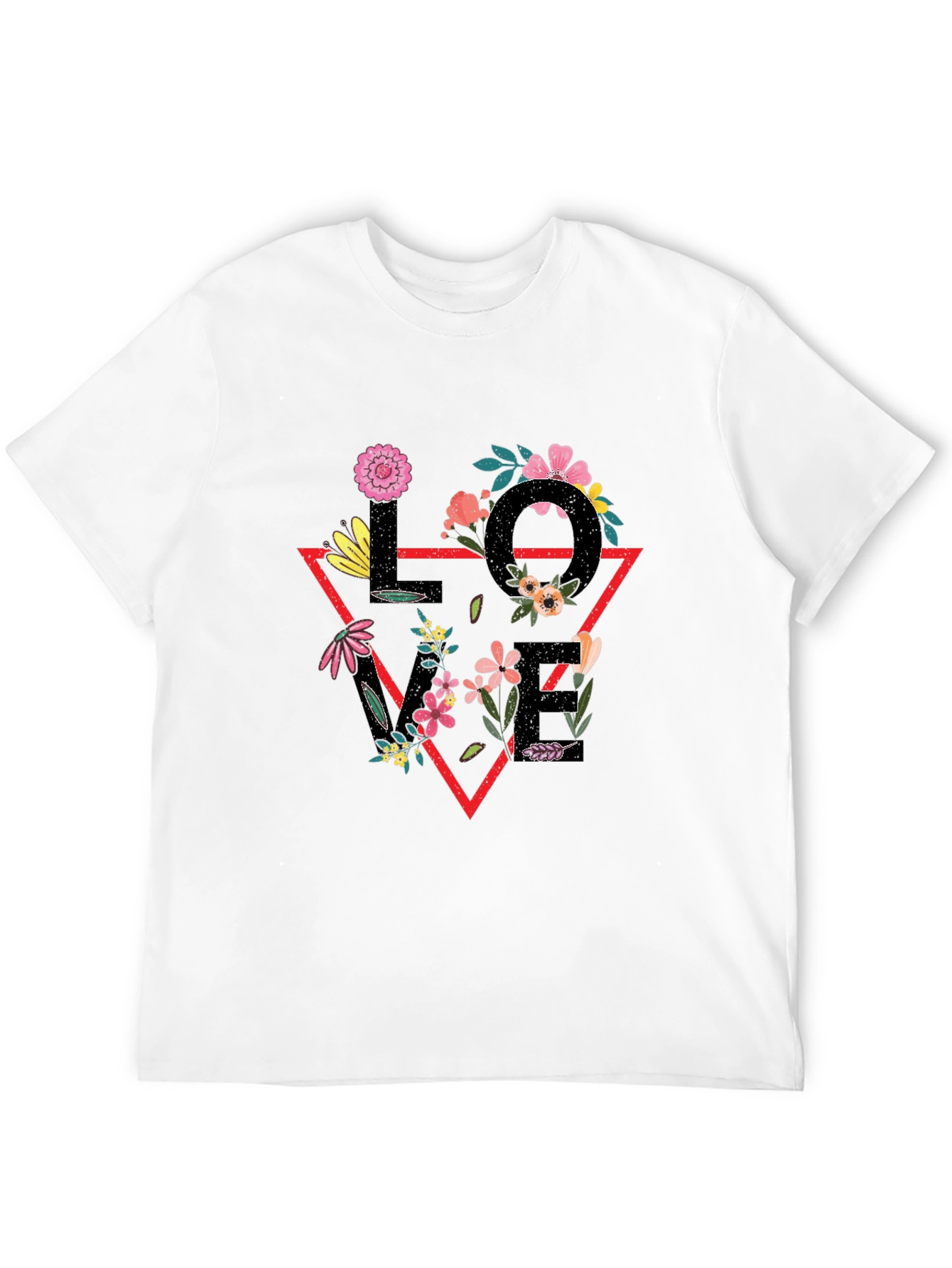 Black Floral LOVE Graphic Tee - Trendy Black T-Shirt view 12