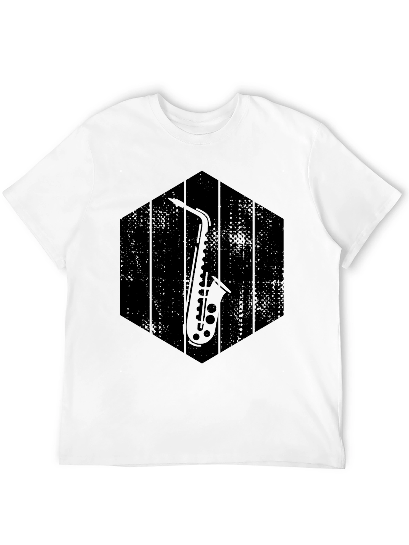 Black Saxophone Graphic Tee - Musician Style Shirt view 12