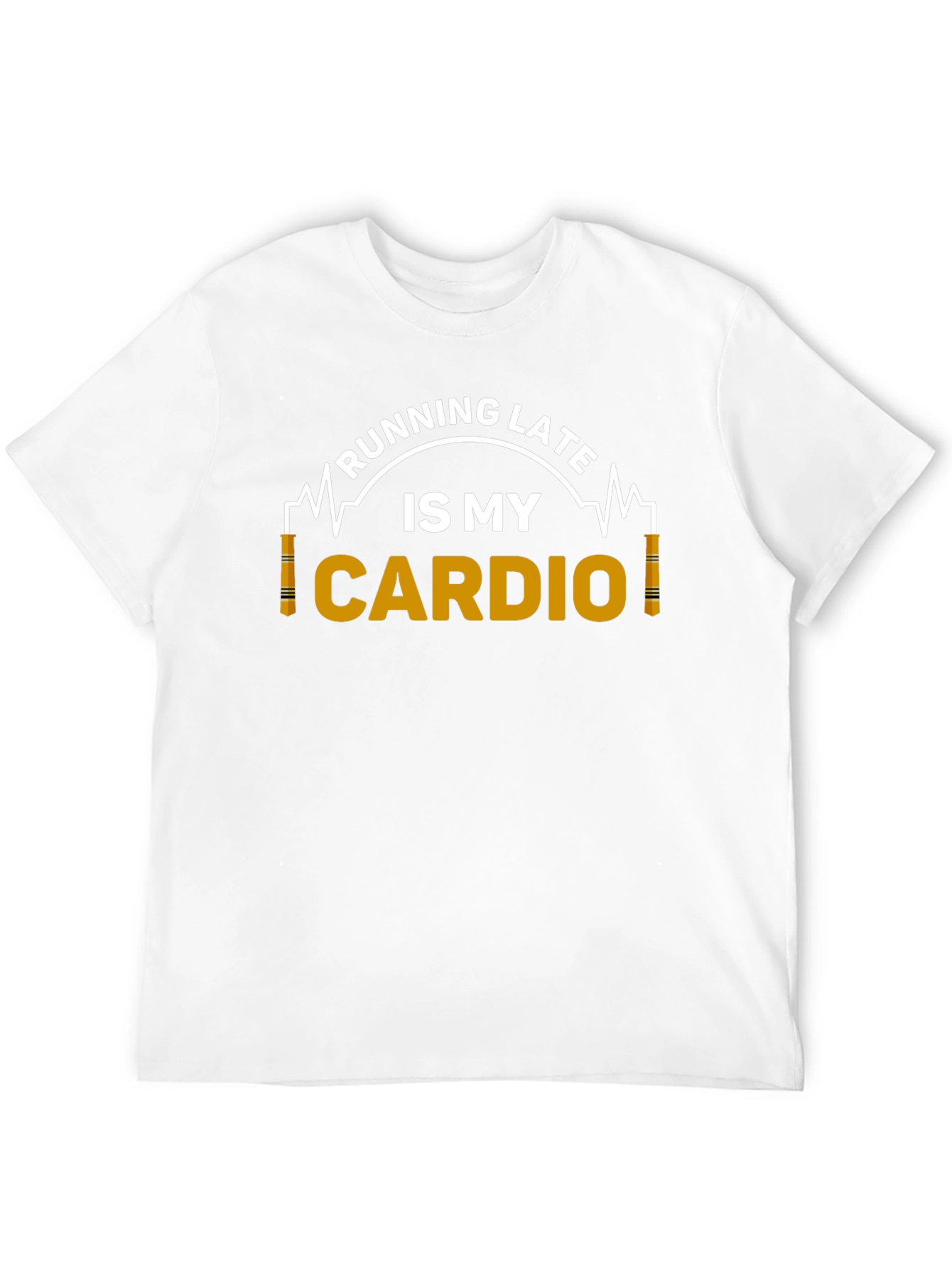 Black Running Late is My Cardio Graphic T-Shirt view 12