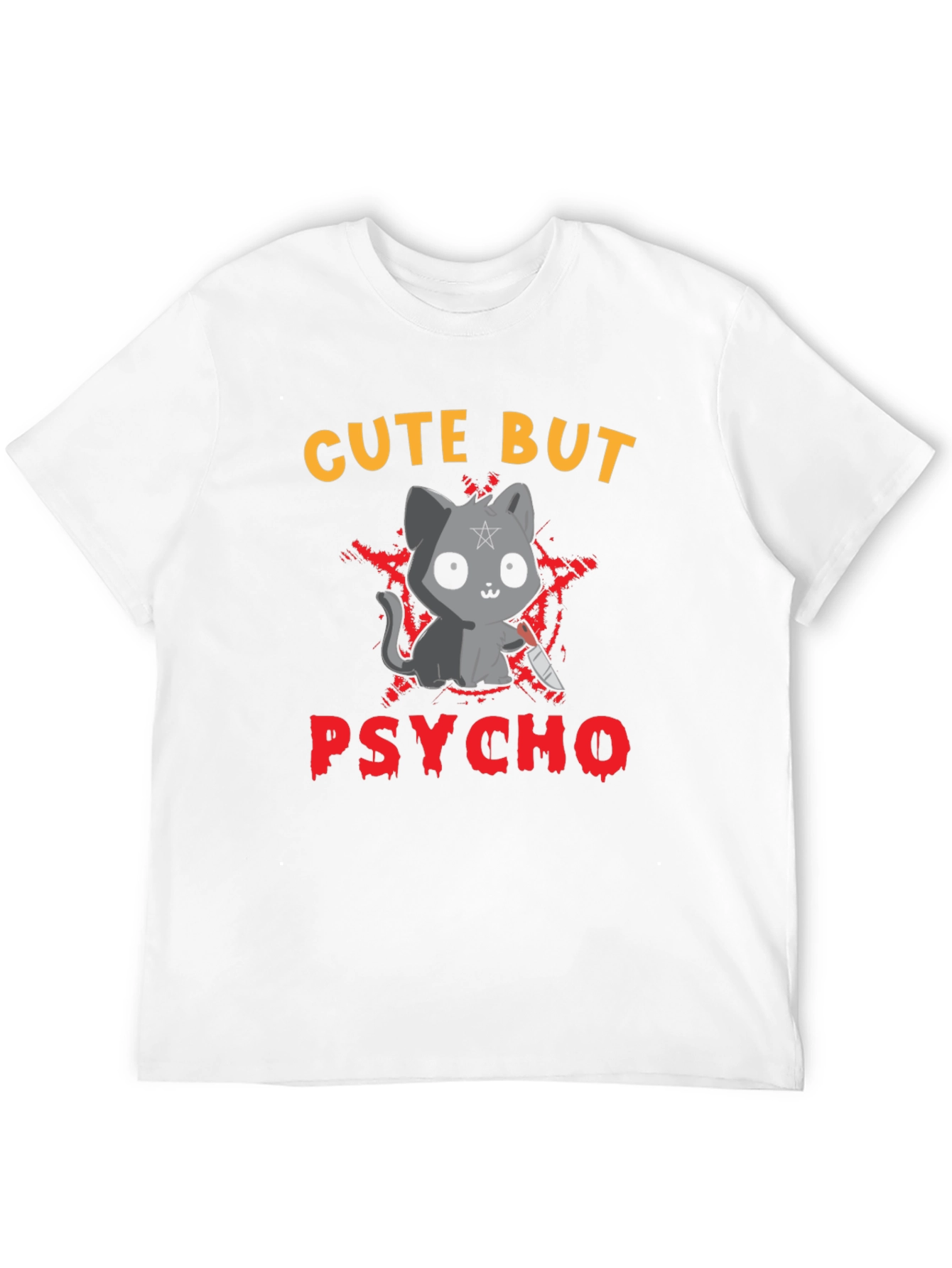 Black Cute But Psycho Cat Graphic Tee view 12