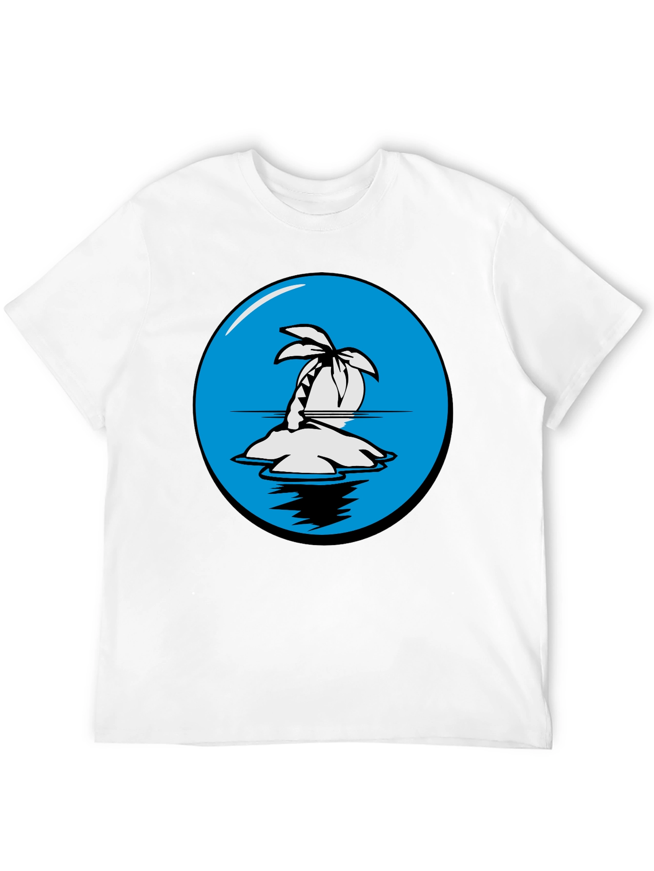 Black Island Graphic Tee -  Black Cotton Comfort view 12