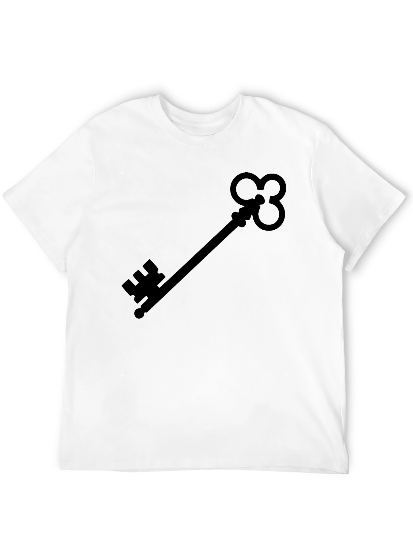 Black Skeleton Key Graphic Tee - Black Cotton Shirt view 12