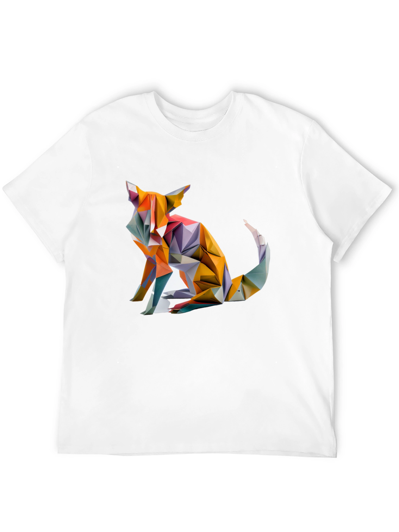 Black Geometric Fox Graphic Black T-Shirt view 12