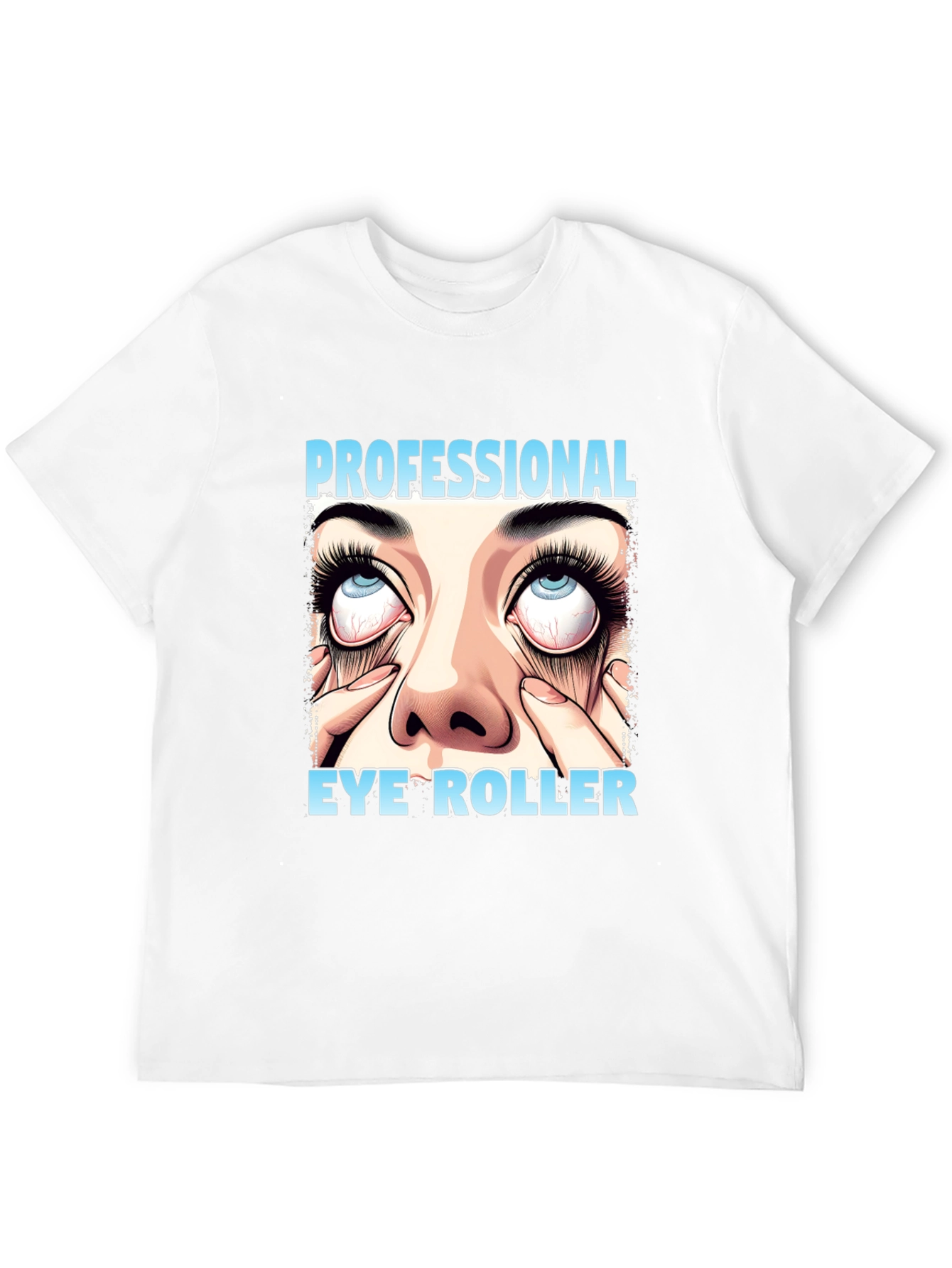 Black Professional Eye Roller Graphic T-Shirt view 12