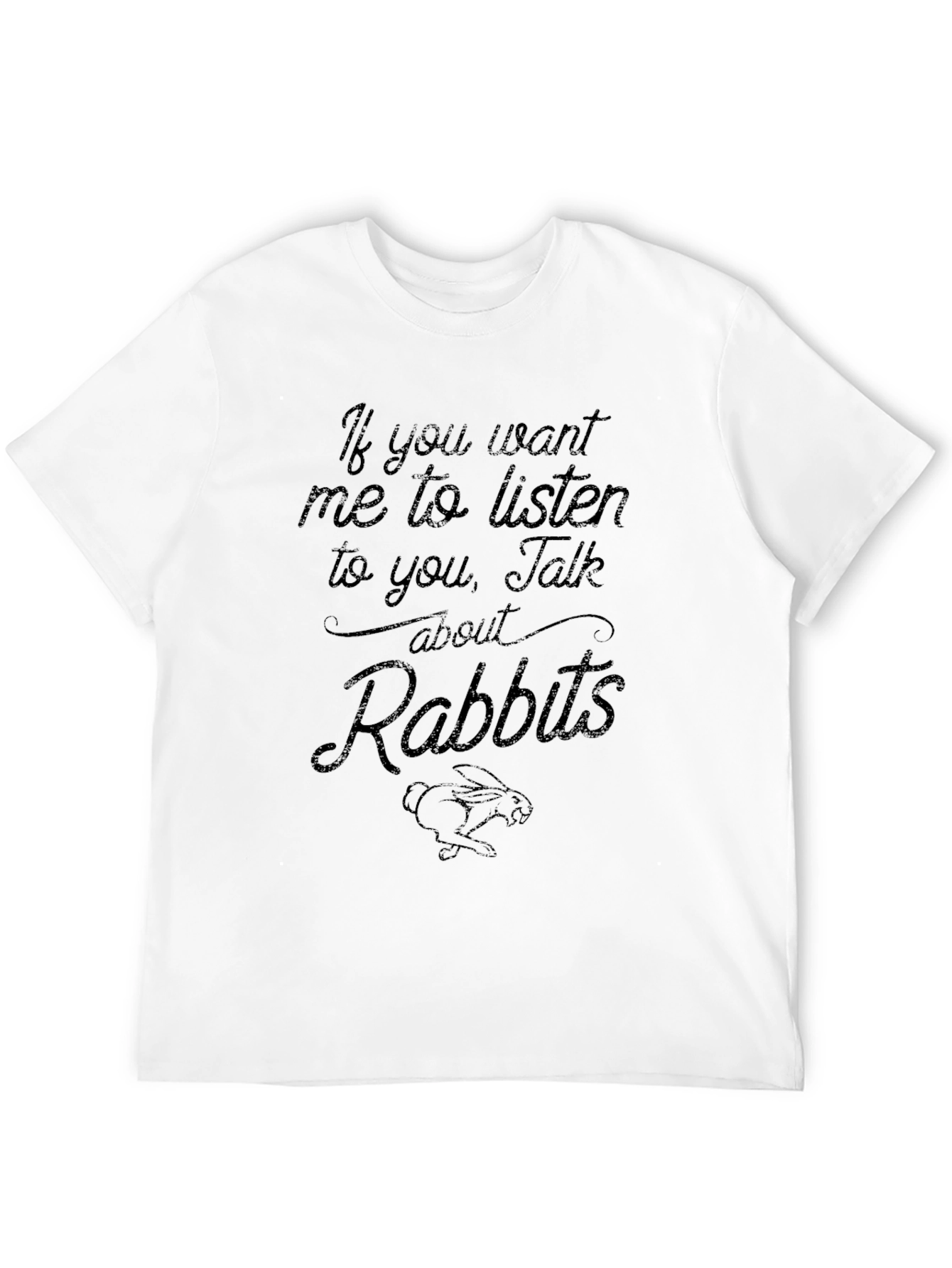 Black Talk About Rabbits Graphic T-Shirt view 12