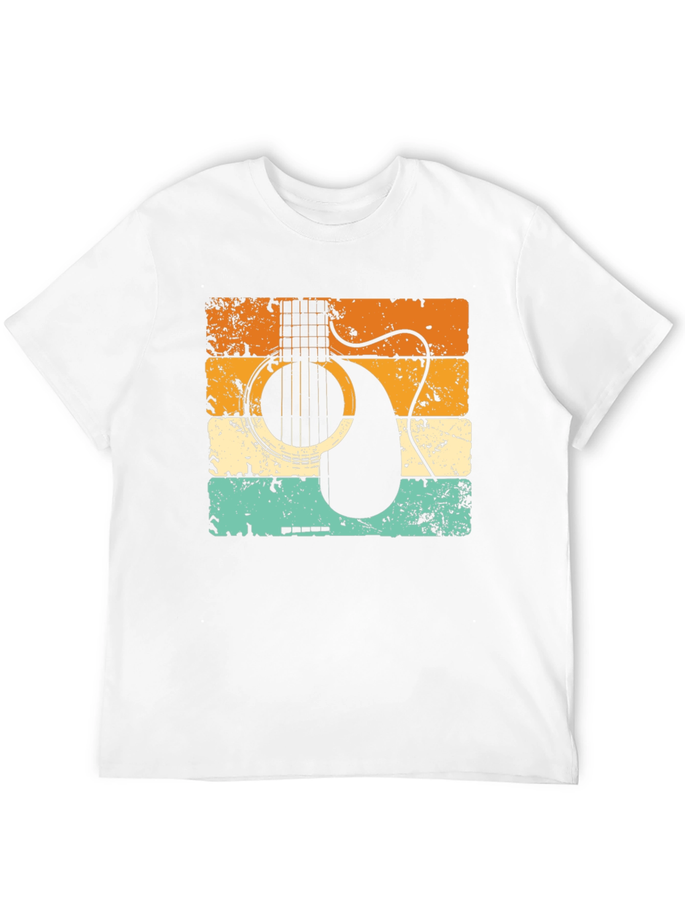 Black Retro Guitar Graphic T-Shirt view 12