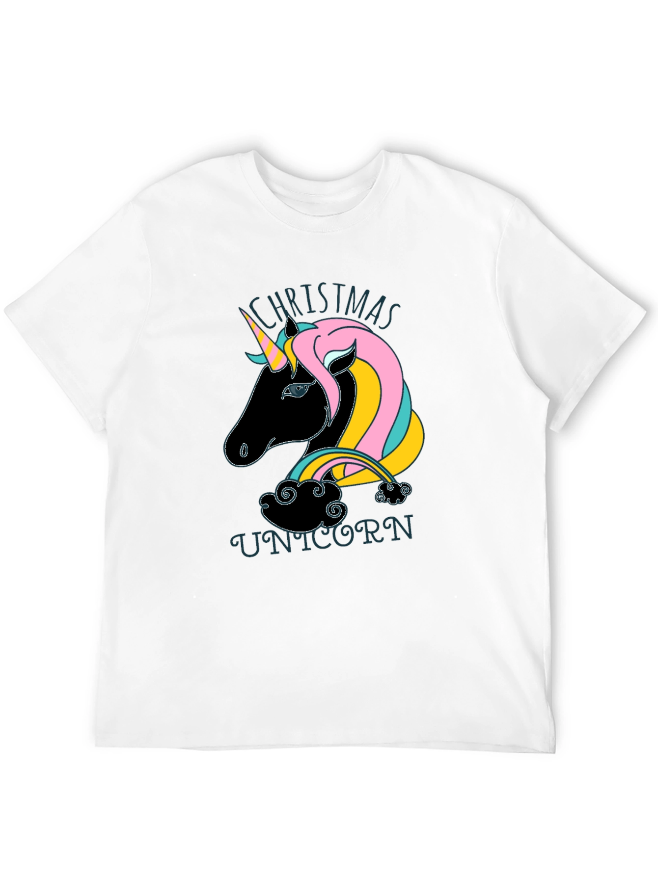 Black Christmas Unicorn Black T-Shirt view 12