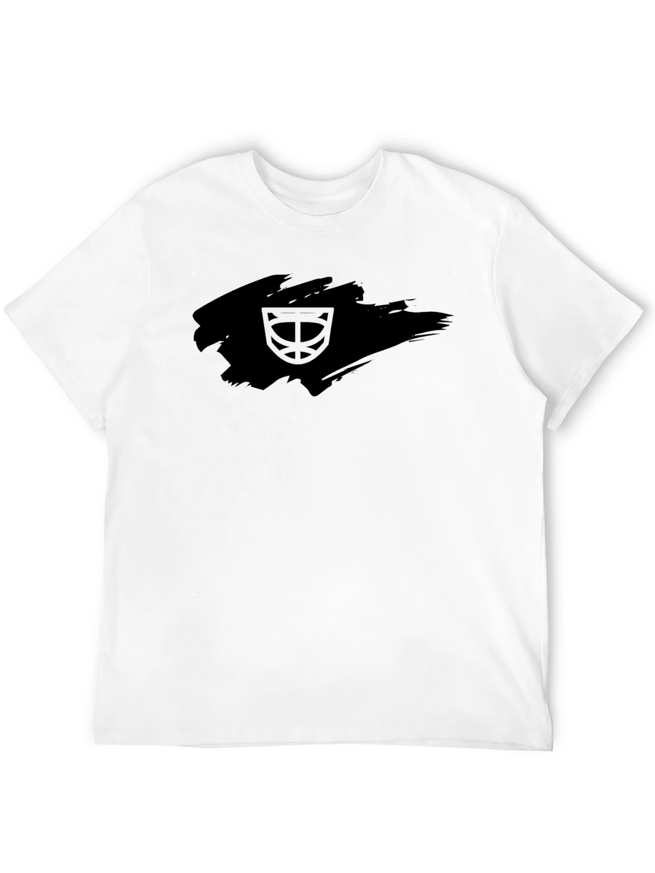 Black Men's Black T-Shirt with Artistic Brushstroke Graphic view 12