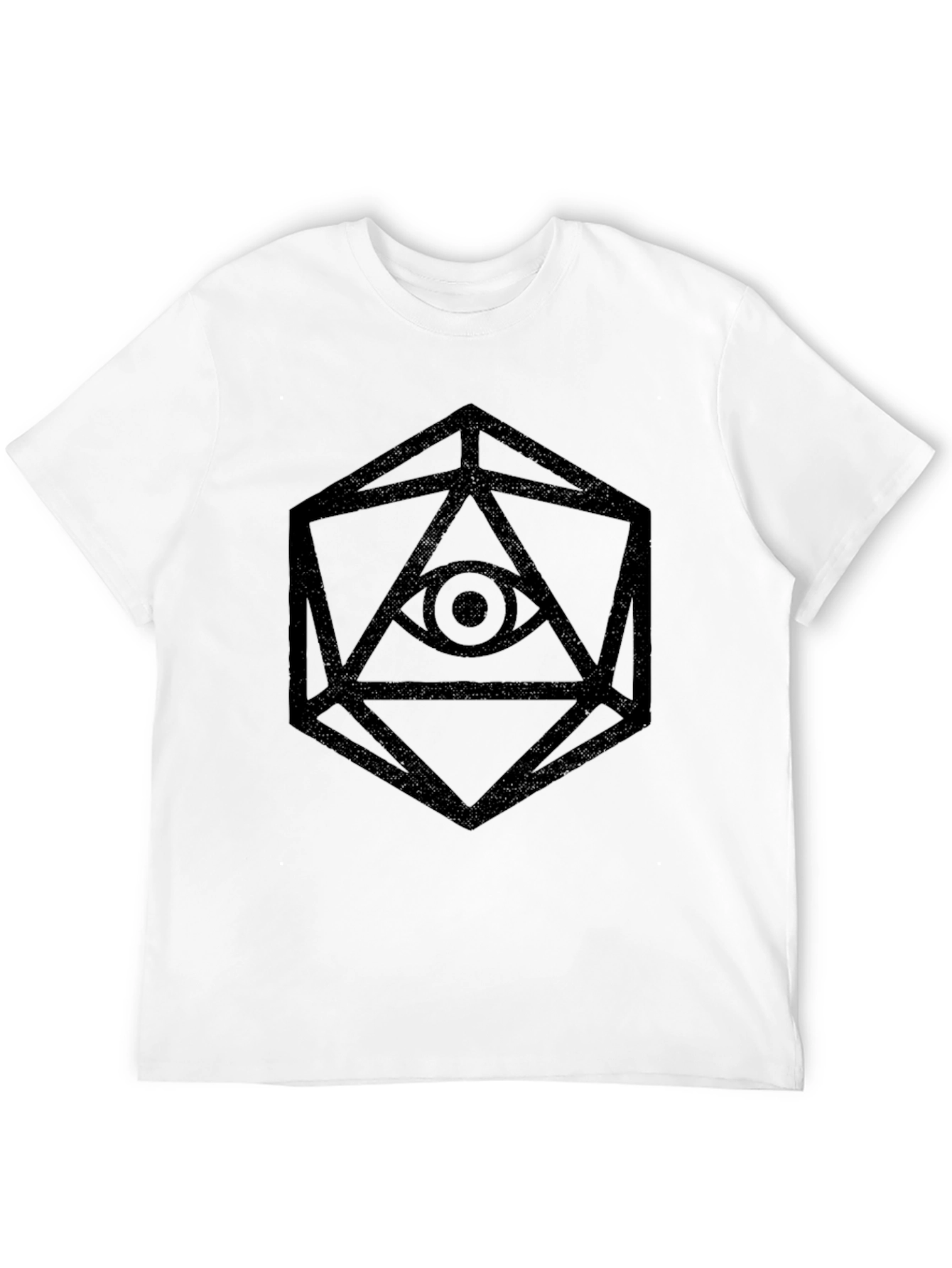 Black Geometric Eye Graphic Tee - Black view 12
