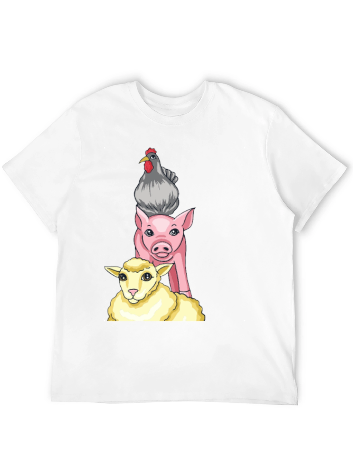 Black Stacked Farm Animals Graphic Tee - Black Cotton Shirt view 12