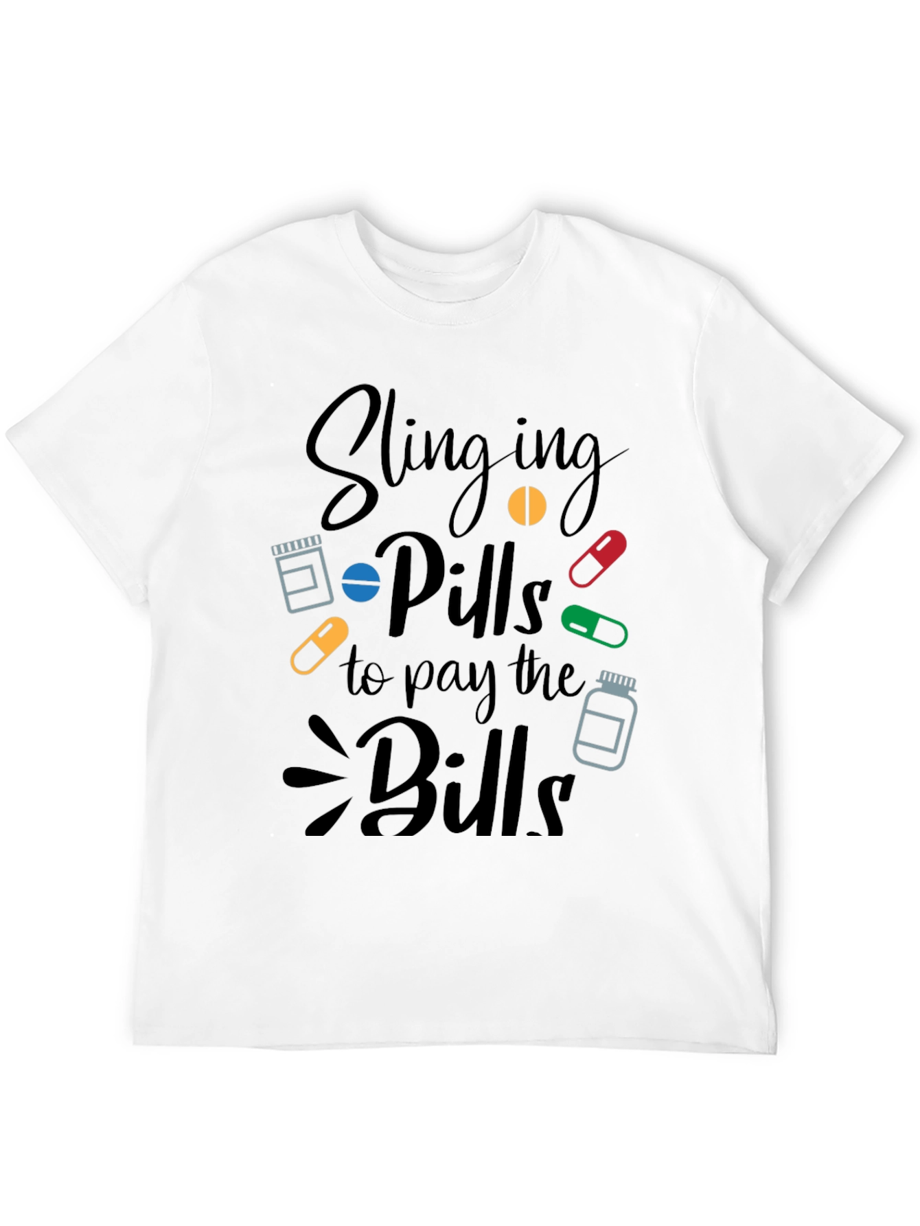Black Slinging Pills Funny Pharmacy T-Shirt view 12