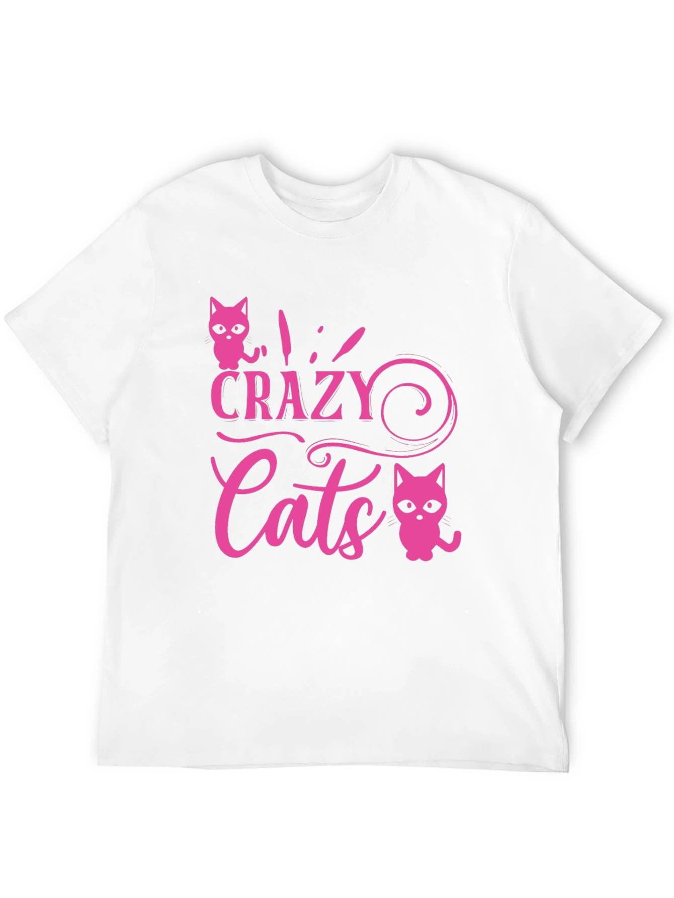 Black Crazy Cats Graphic Tee - Pink view 12