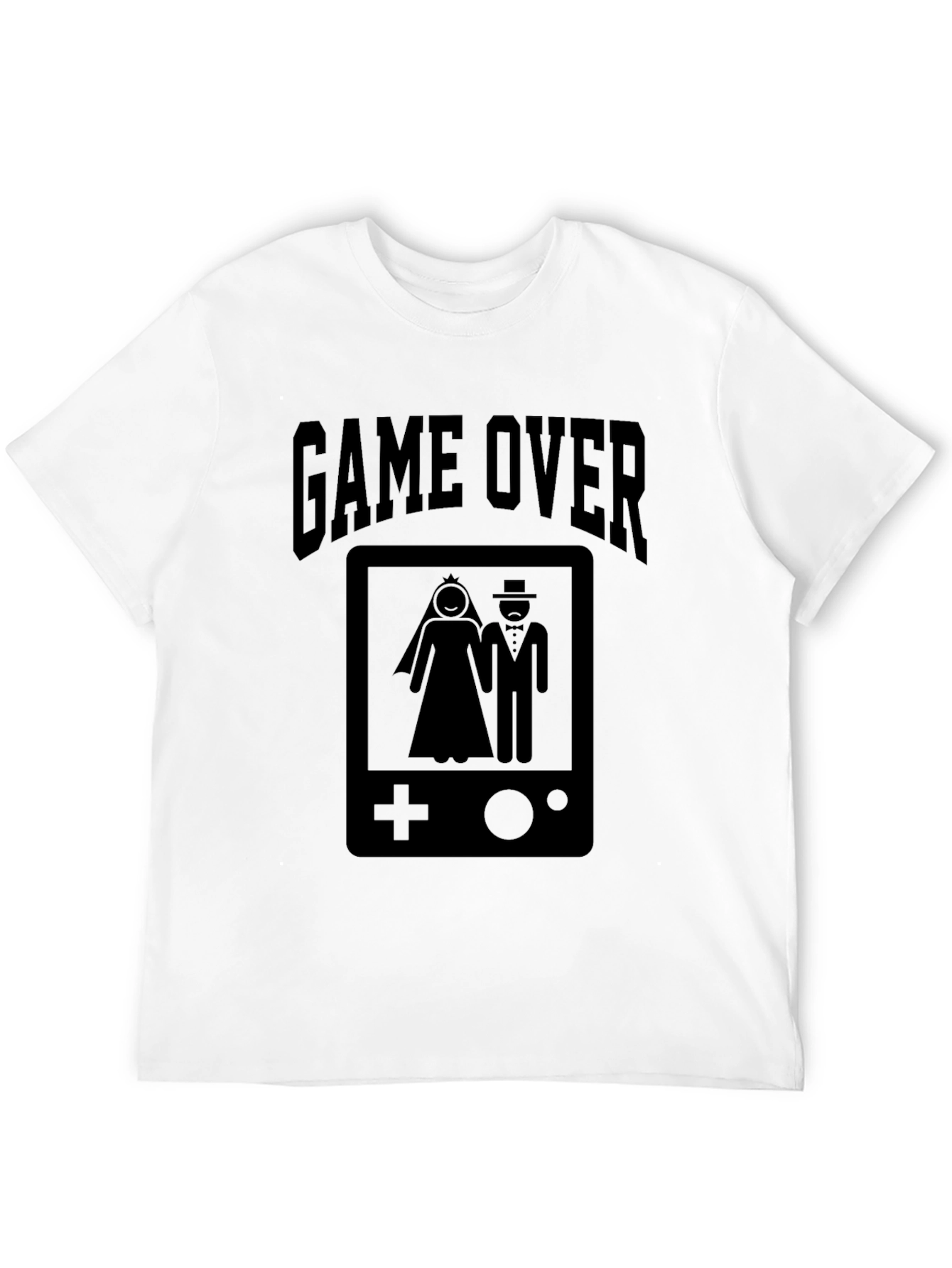 Black Game Over Wedding Gamer T-Shirt - Black view 12