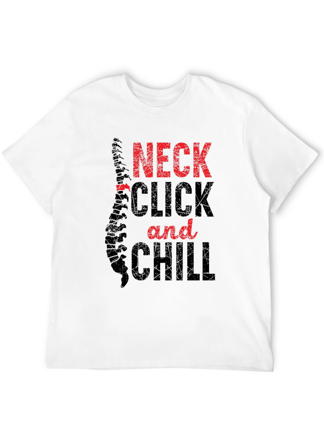 Black Neck Click and Chill Graphic Tee - Chiropractic Humor view 12