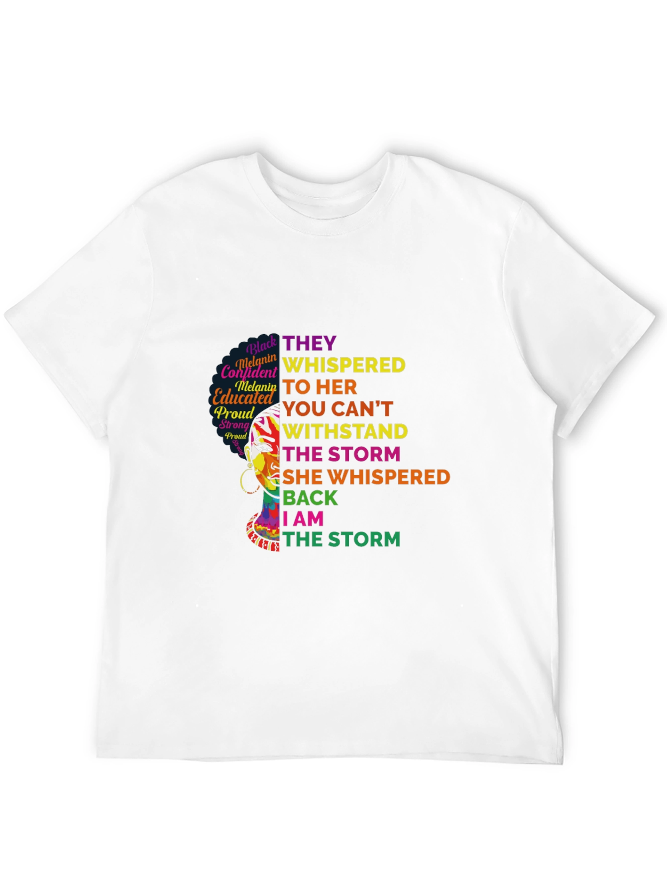 Black Empowered Melanin Woman Graphic T-Shirt view 12