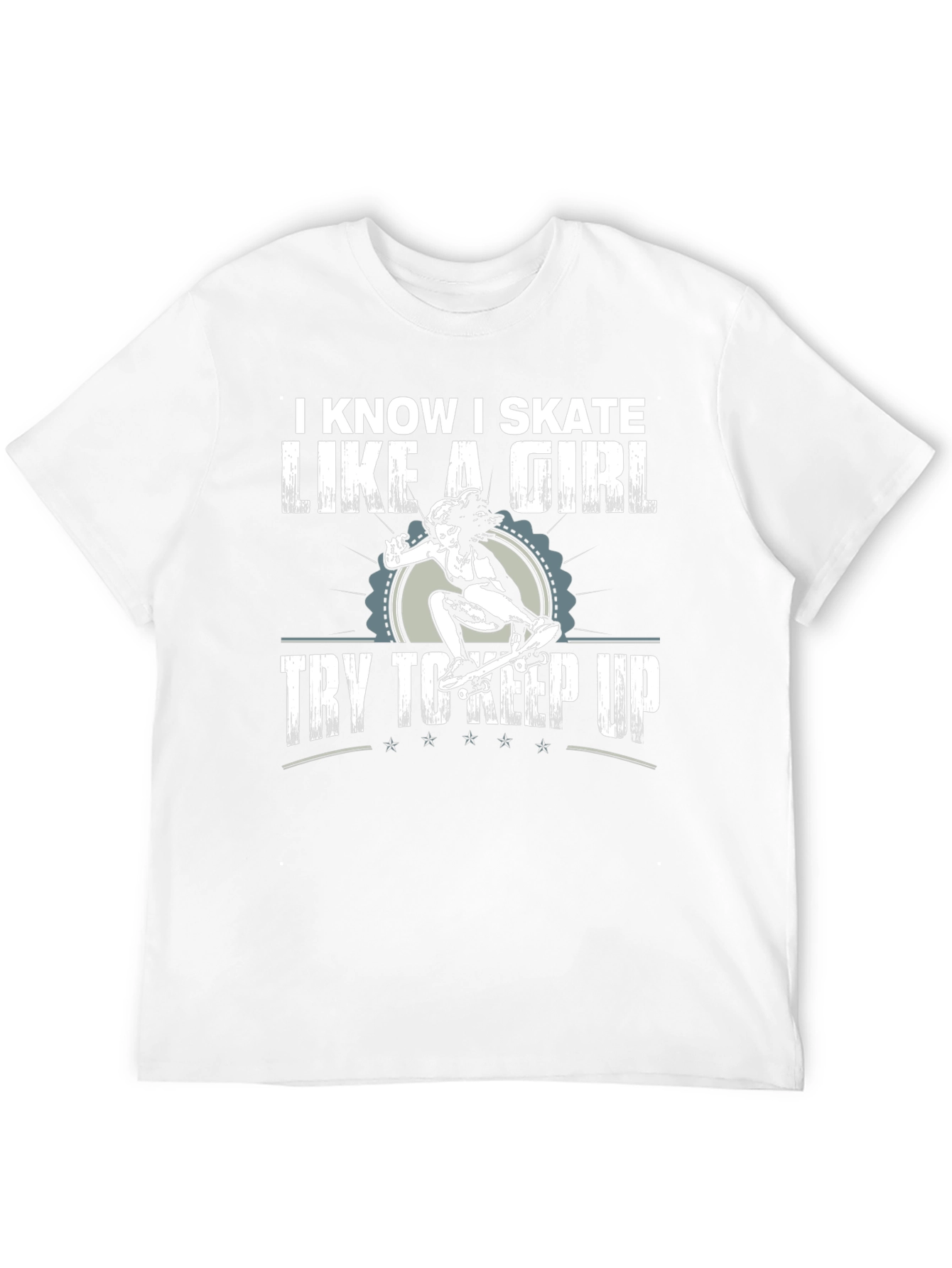 Black I Know I Skate Like a Girl Graphic T-Shirt view 12