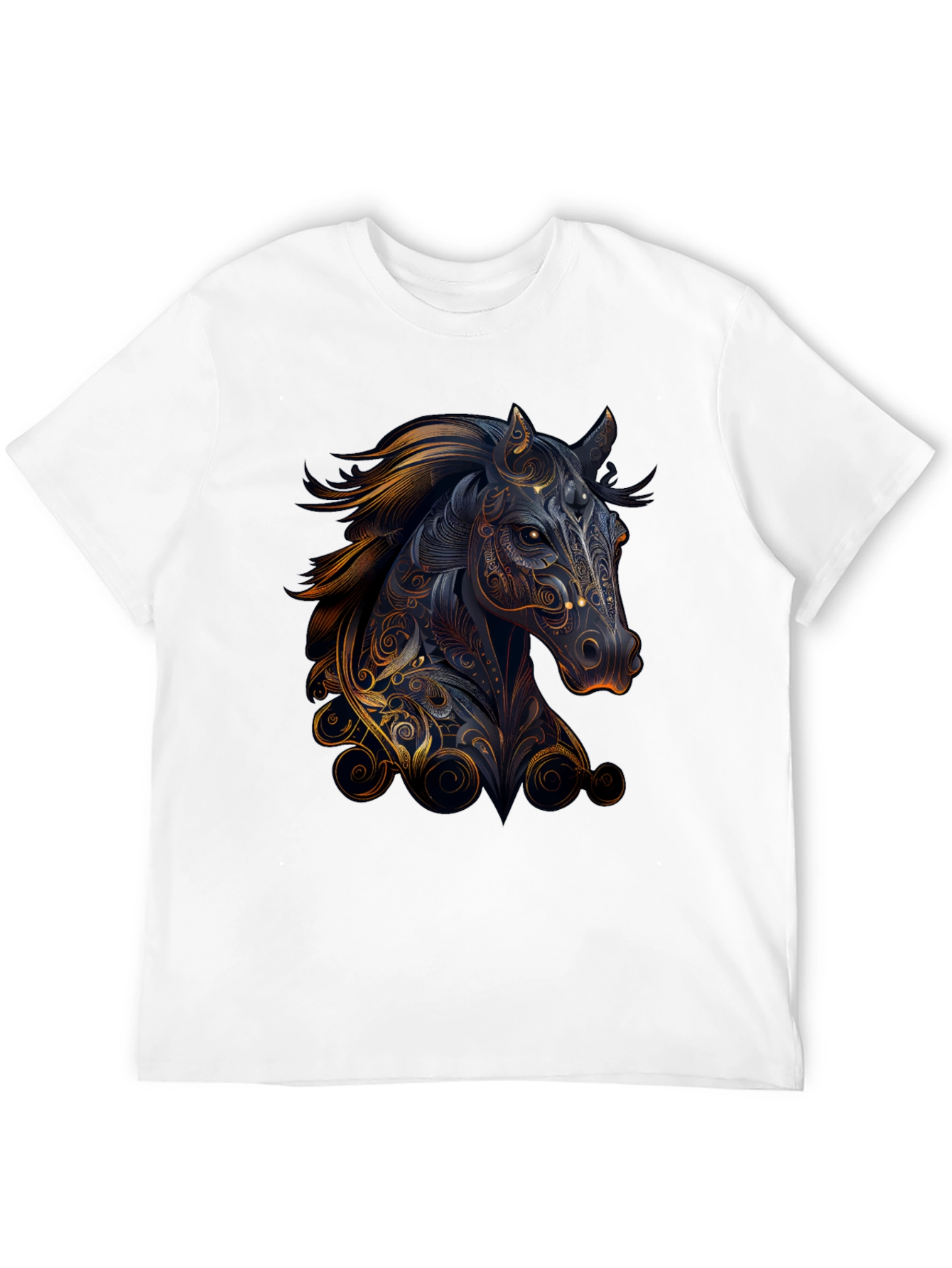 Black Horse Graphic Print Black T-Shirt view 12