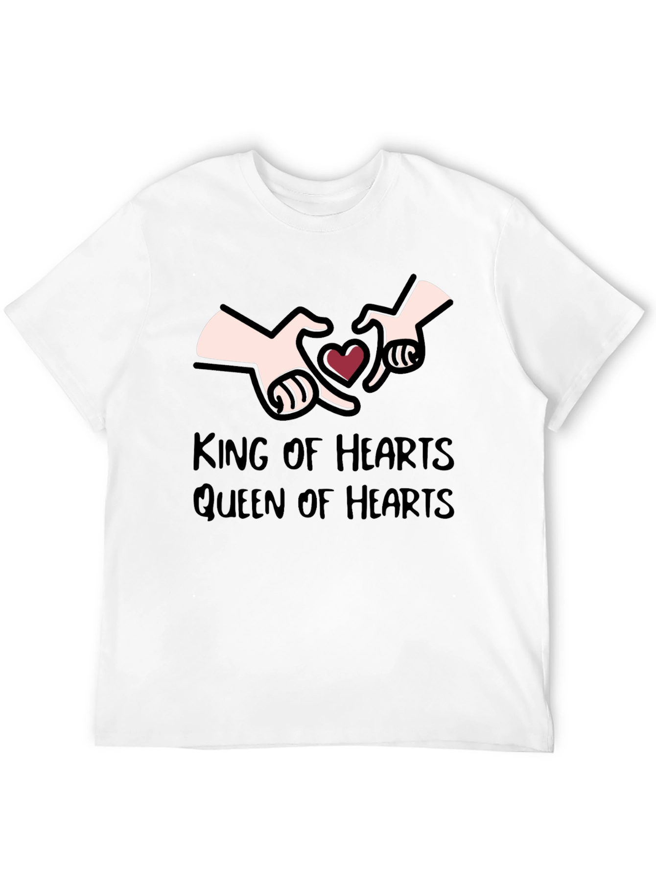 Black King & Queen of Hearts Graphic T-Shirt view 12