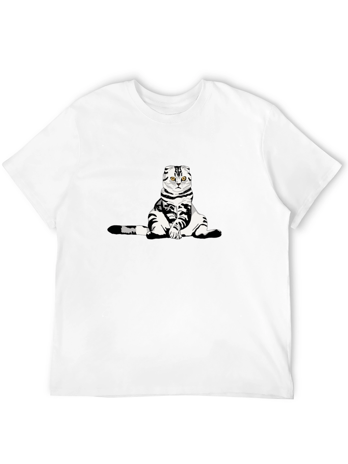 Black Cat Graphic Tee - Quirky Black Cotton T-Shirt view 12
