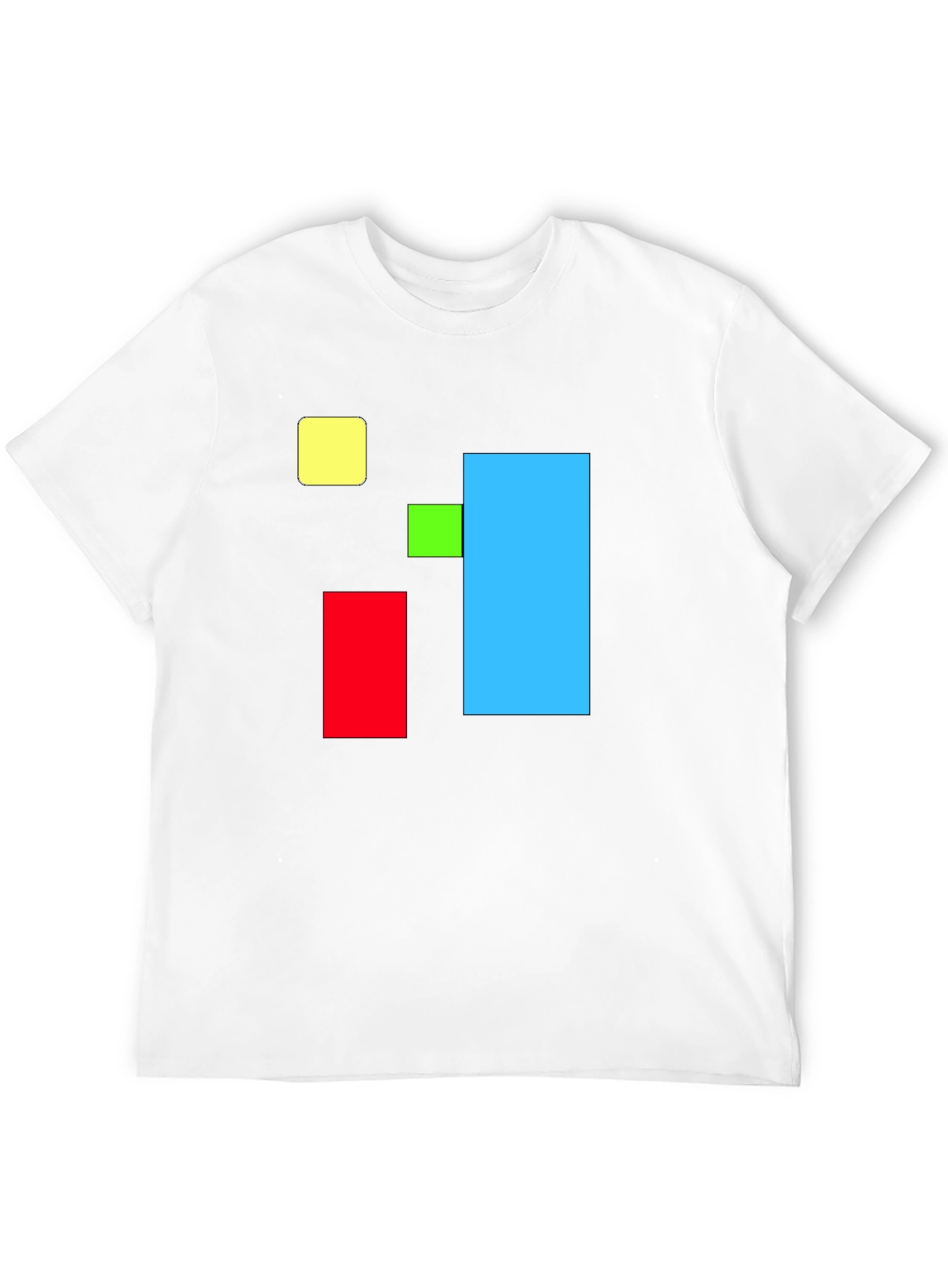 Black Abstract Geometric Square T-Shirt - Bold Colors view 12