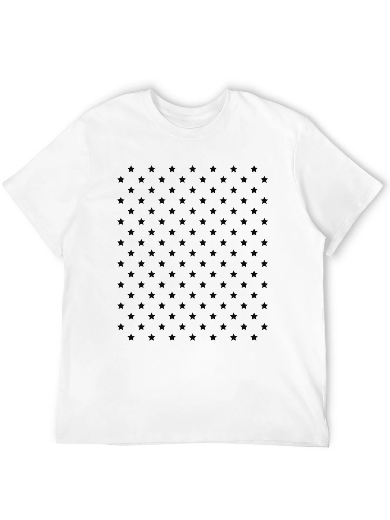 Black Stealth Star Pattern Black T-Shirt view 12