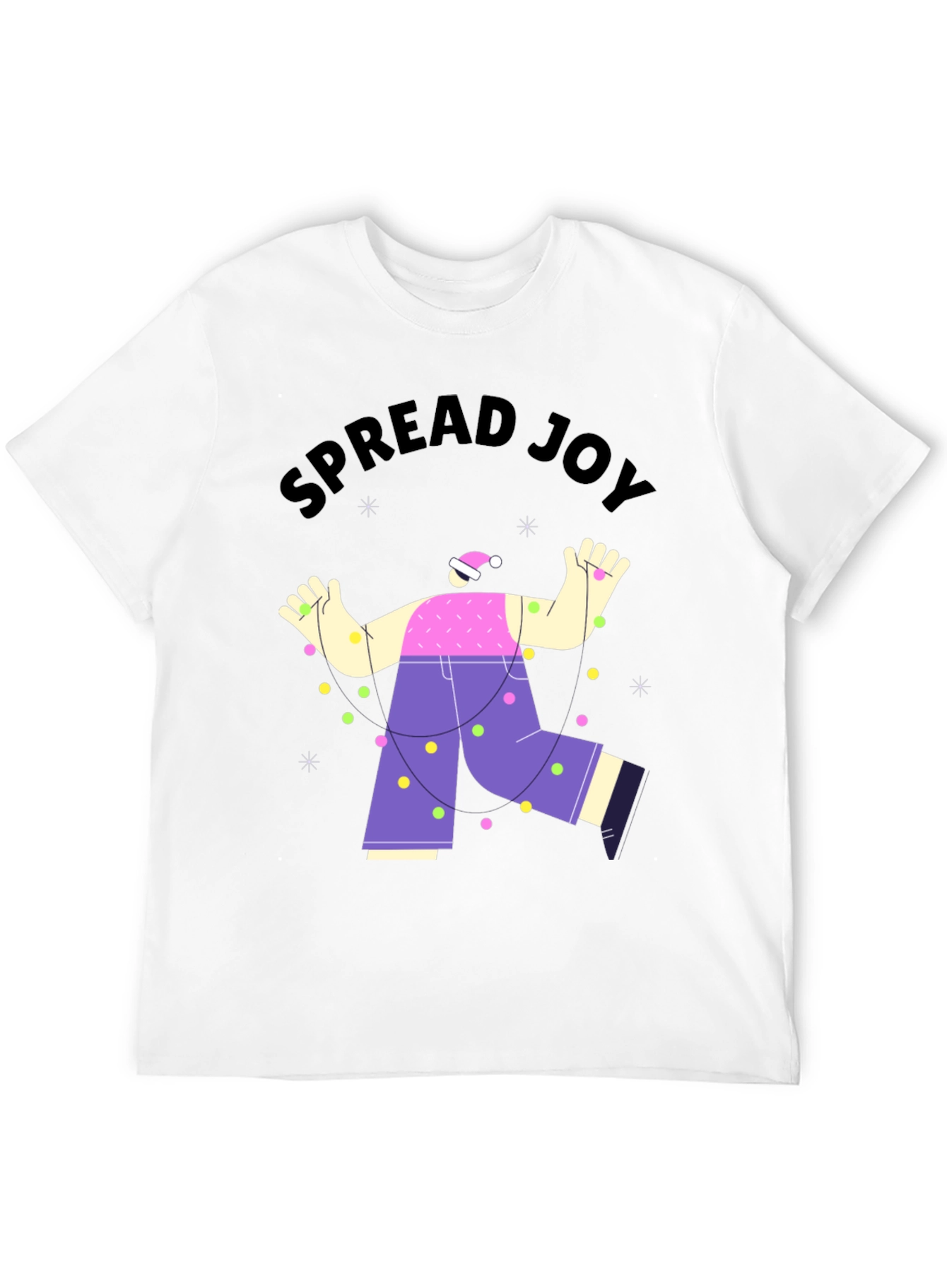 Black Spread Joy Holiday T-Shirt - Unisex Christmas Tee view 12