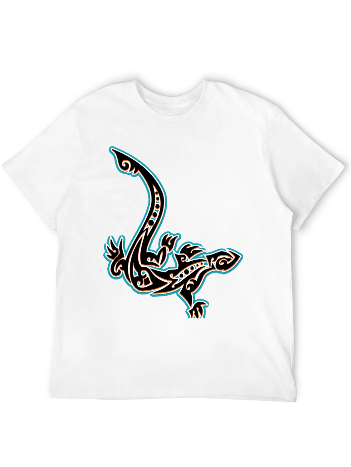 Black Tribal Lizard Graphic T-Shirt - Cool Unique Design view 12