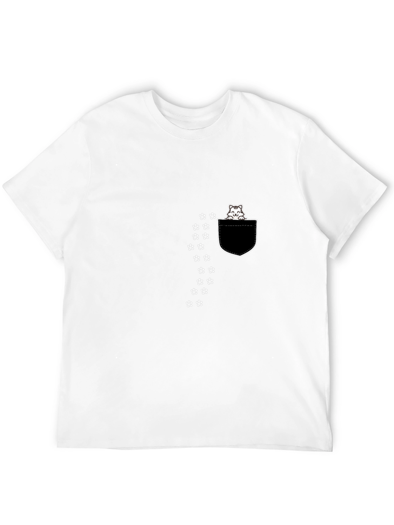 Black Cat Peek Pocket Graphic Tee - Black view 12
