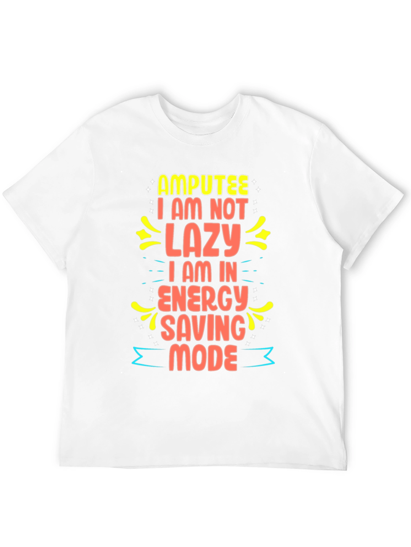 Black Amputee Energy Saving Mode Graphic Tee view 12