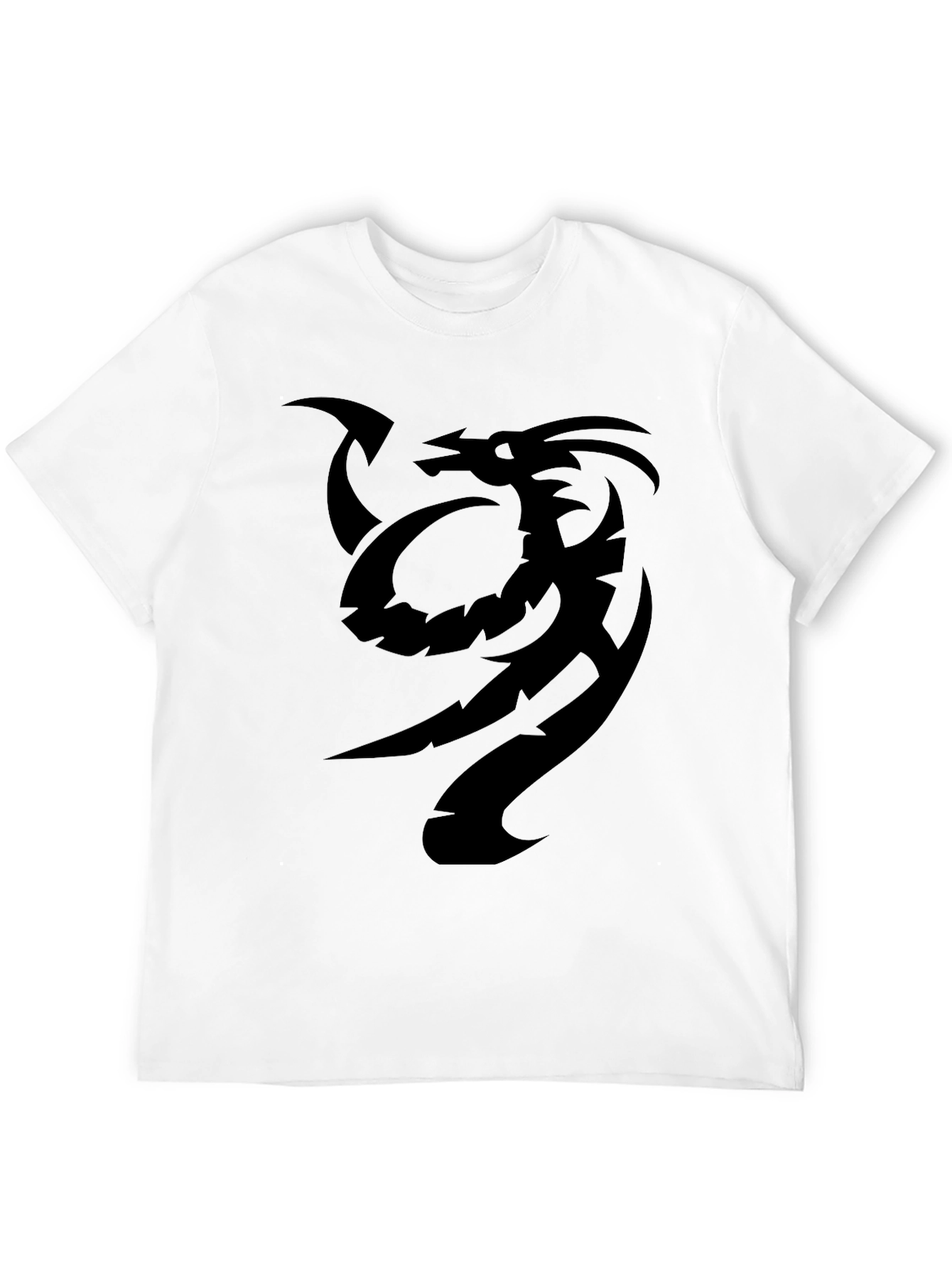 Black Tribal Dragon Graphic Black T-Shirt view 12