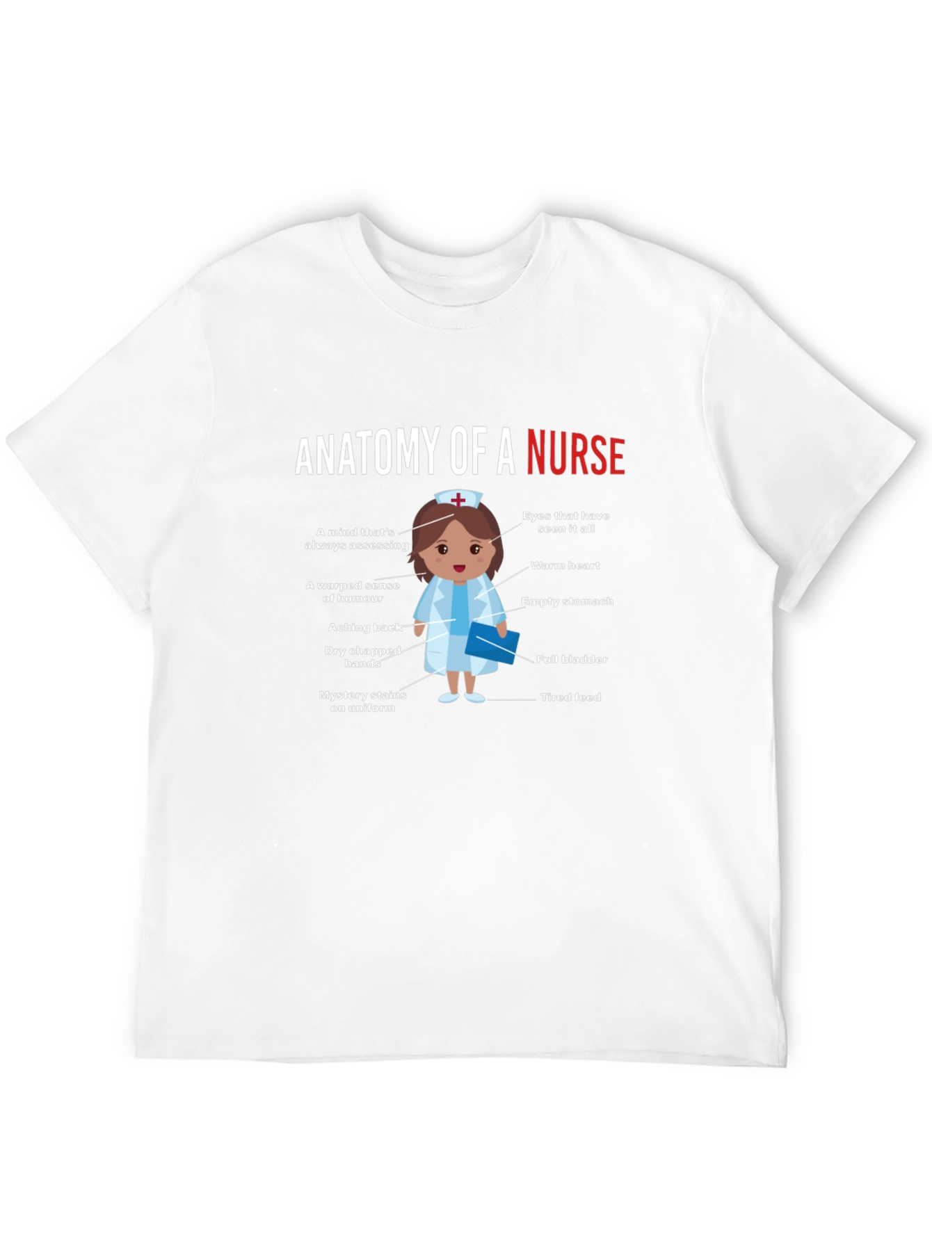 Black Anatomy of a Nurse Funny Graphic Tee view 12