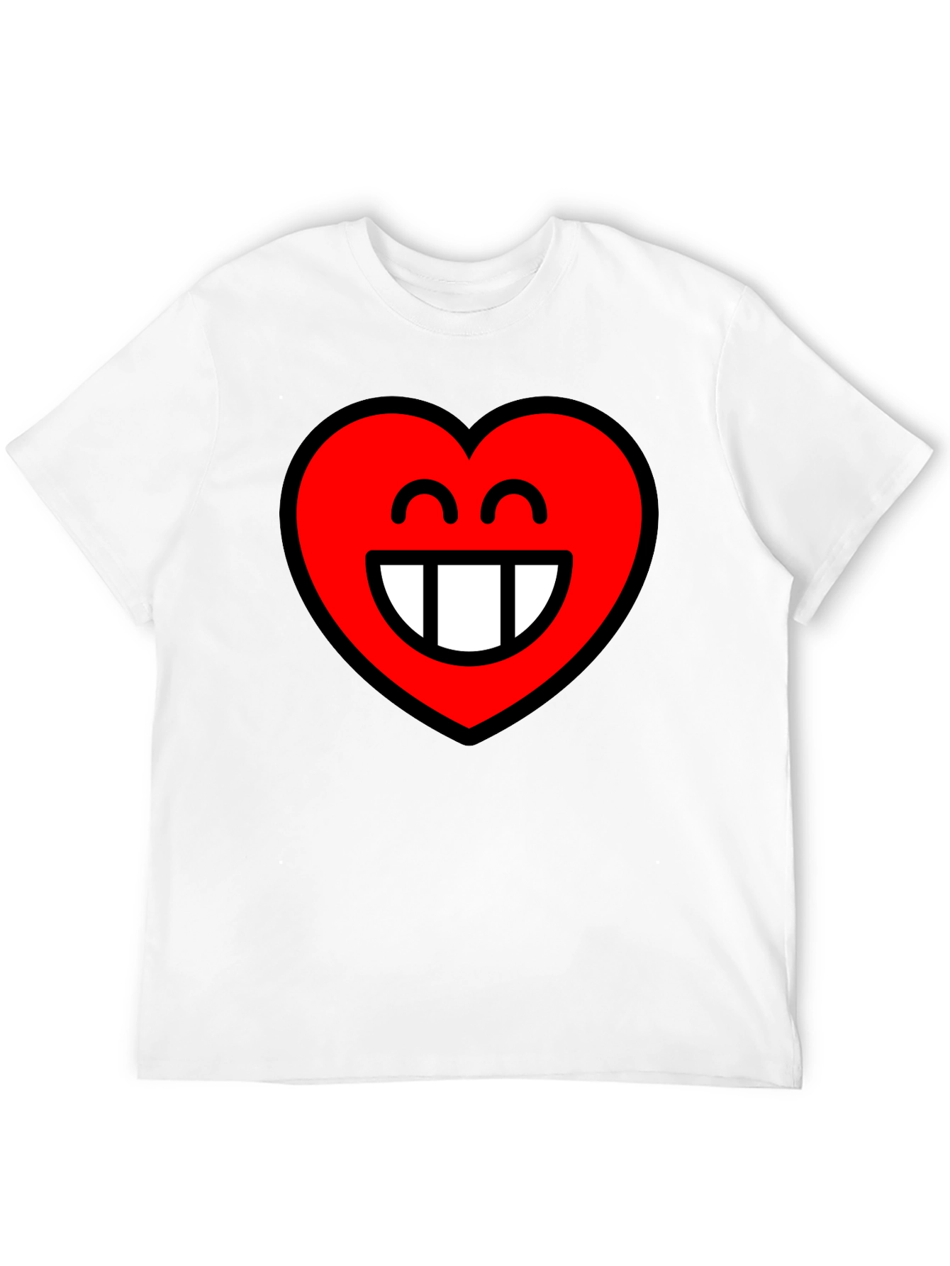 Black Heart Smile Graphic Black T-Shirt view 12