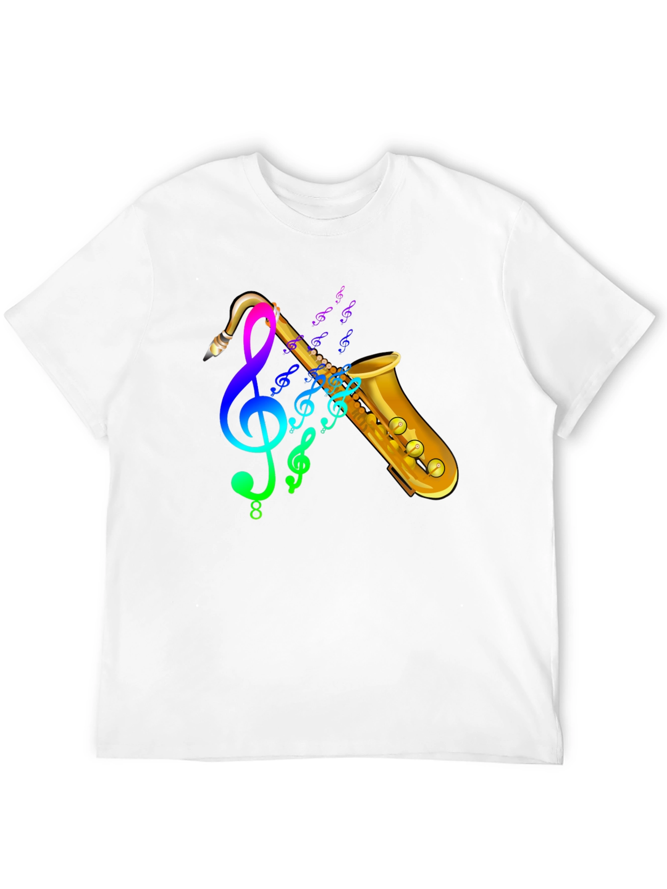 Black Saxophone Music T-Shirt - Trendy Graphic Tee view 12