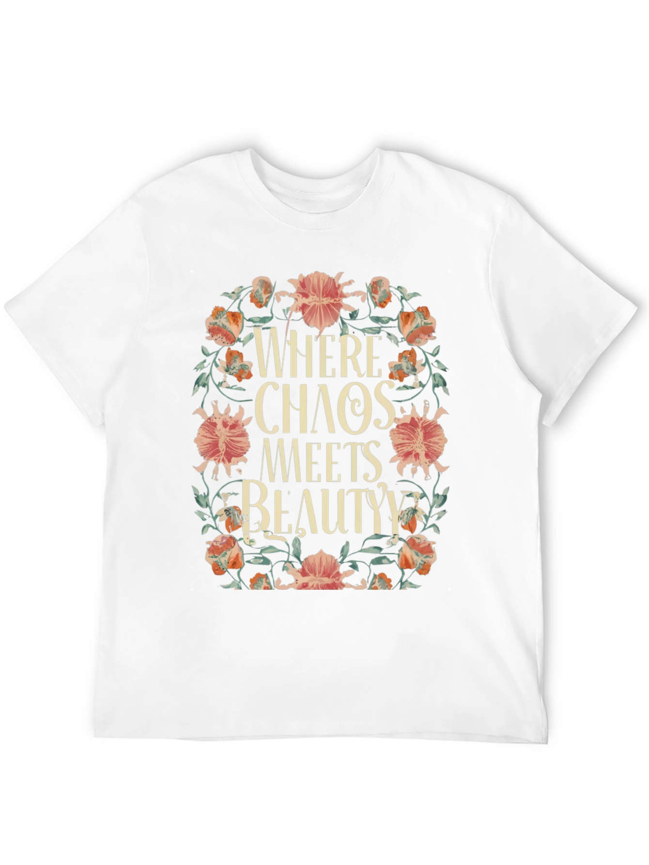 Black Floral Chaos Meets Beauty Graphic Tee view 12