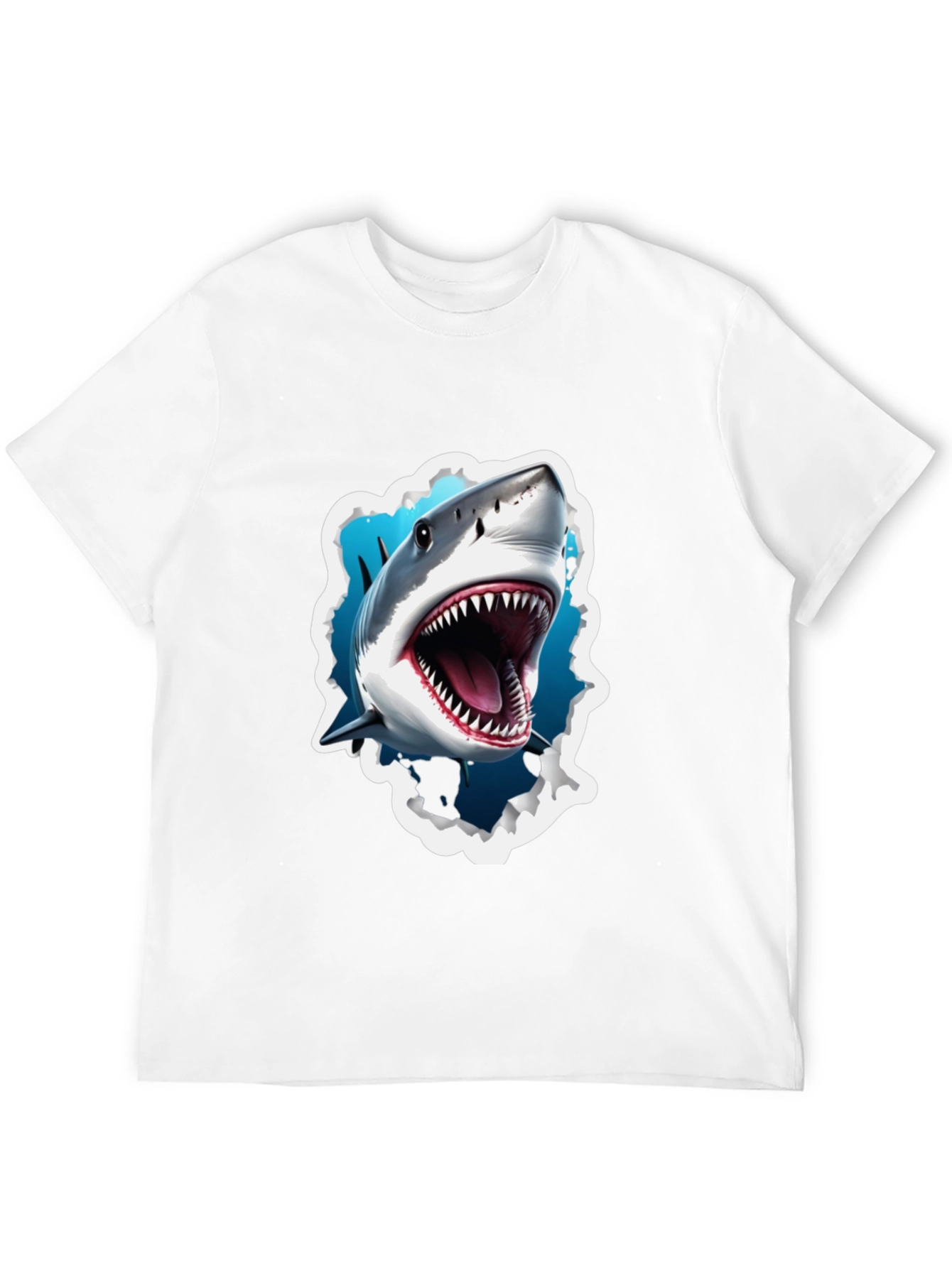 Black Shark Attack Graphic Tee - Bold Black T-Shirt view 12