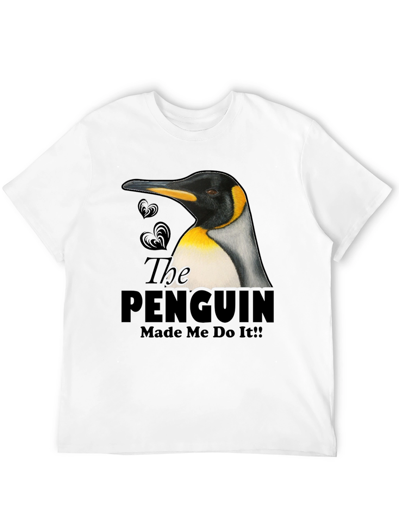 Black Penguin Made Me Do It! Novelty T-Shirt view 12