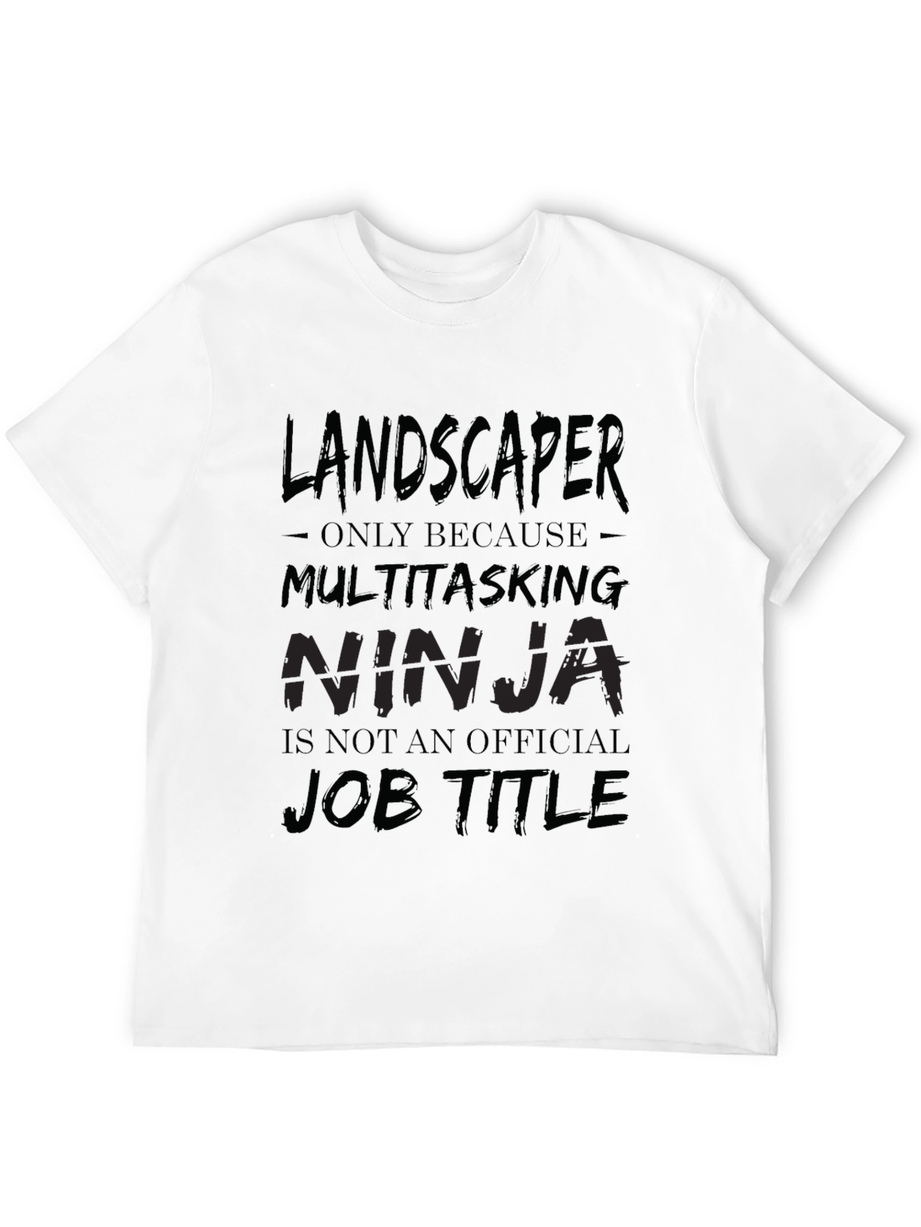 Black Landscaper Ninja Black Cotton T-Shirt view 12