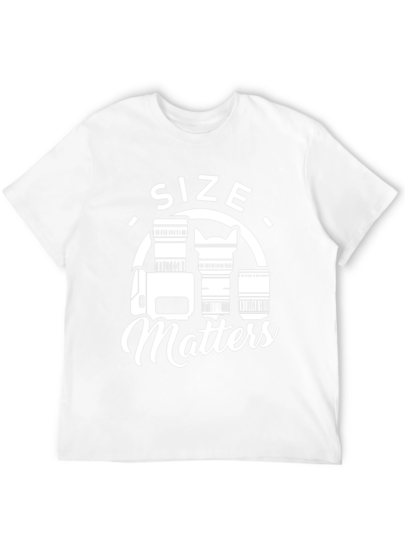 Black Size Matters Funny Photographer T-Shirt view 12
