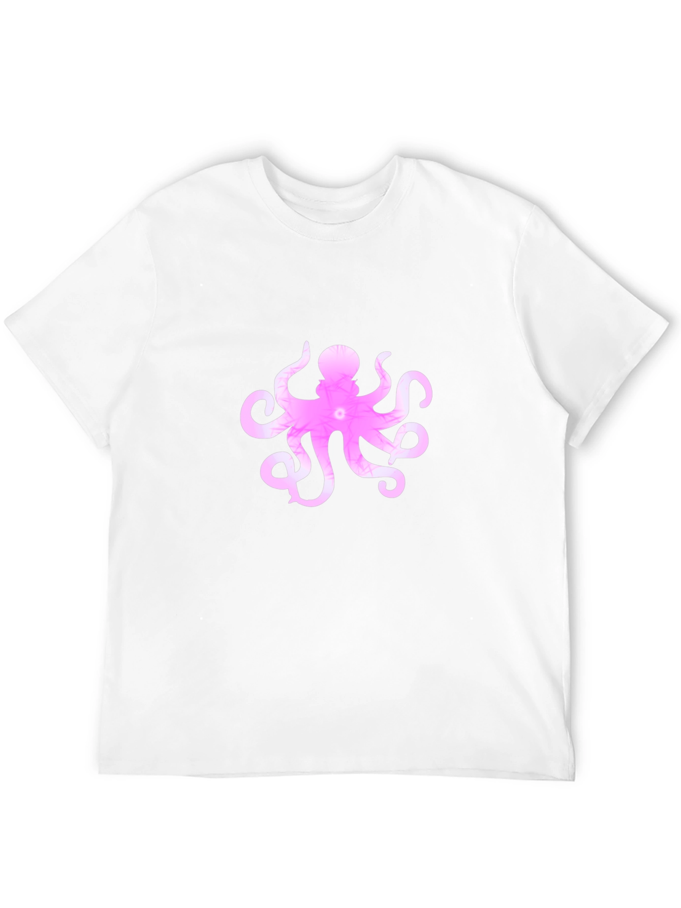 Men's Black T-Shirt with Pink Octopus Design - 12