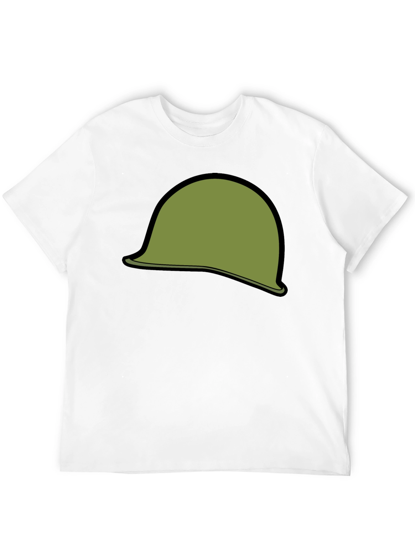Black Retro Military Helmet Graphic Tee - Black Cotton Blend view 12