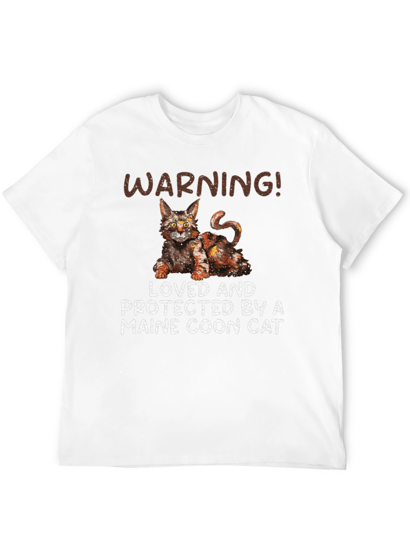 Black Maine Coon Cat T-Shirt - Warning! Loved and Protected view 12