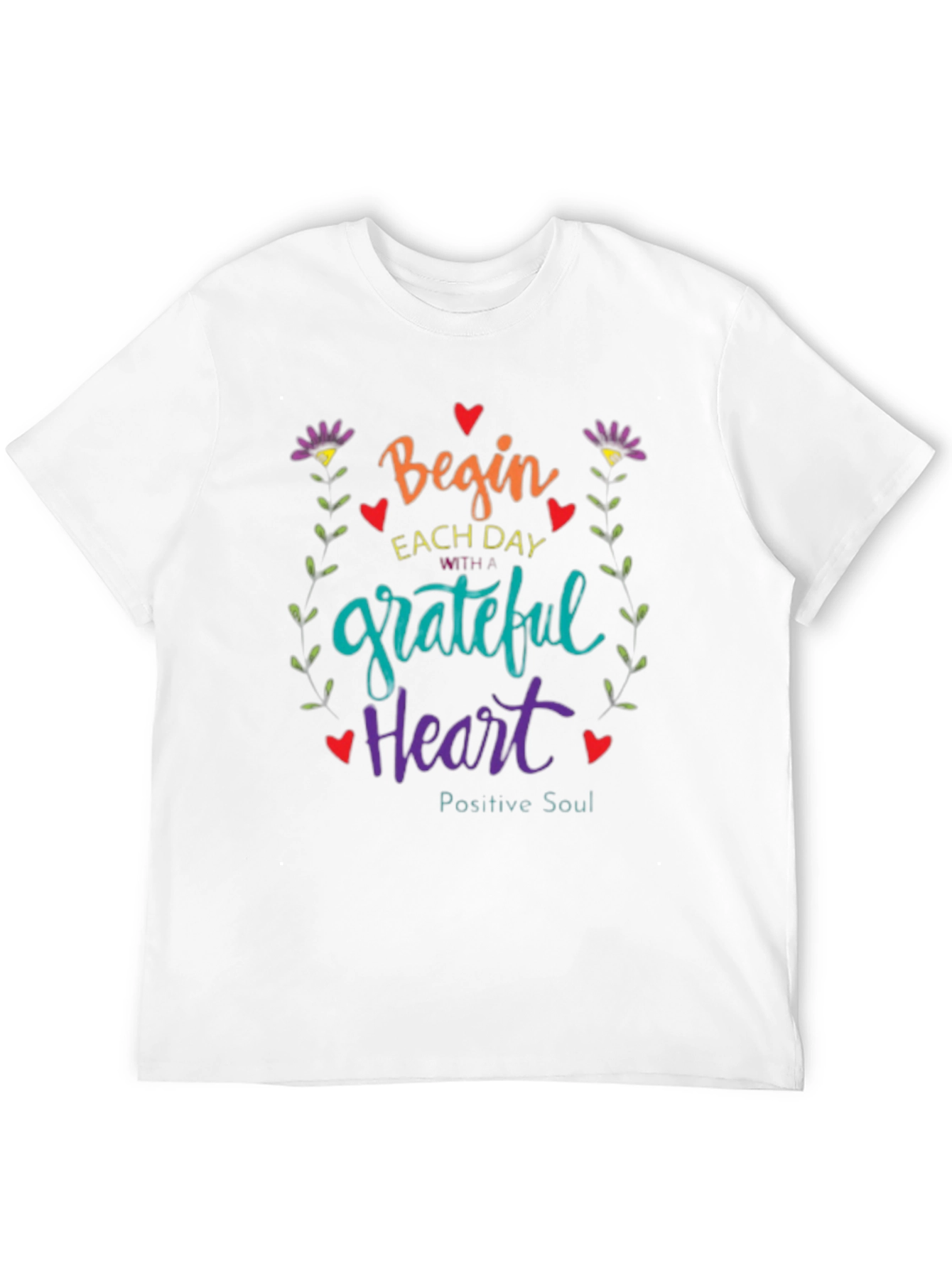 Grateful Heart Graphic Tee - Positive Soul Shirt - 12