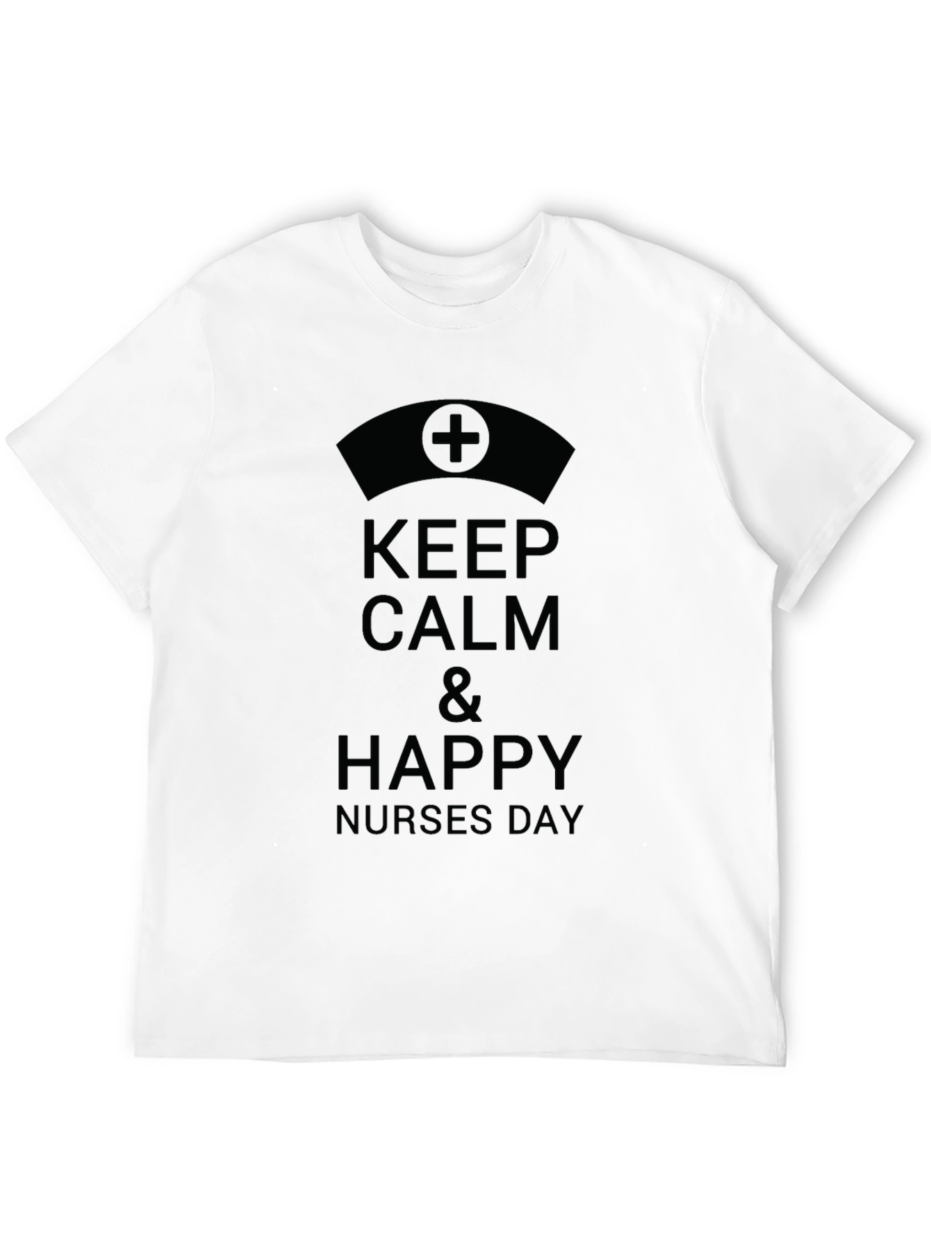 Black Keep Calm & Happy Nurses Day Black T-Shirt view 12