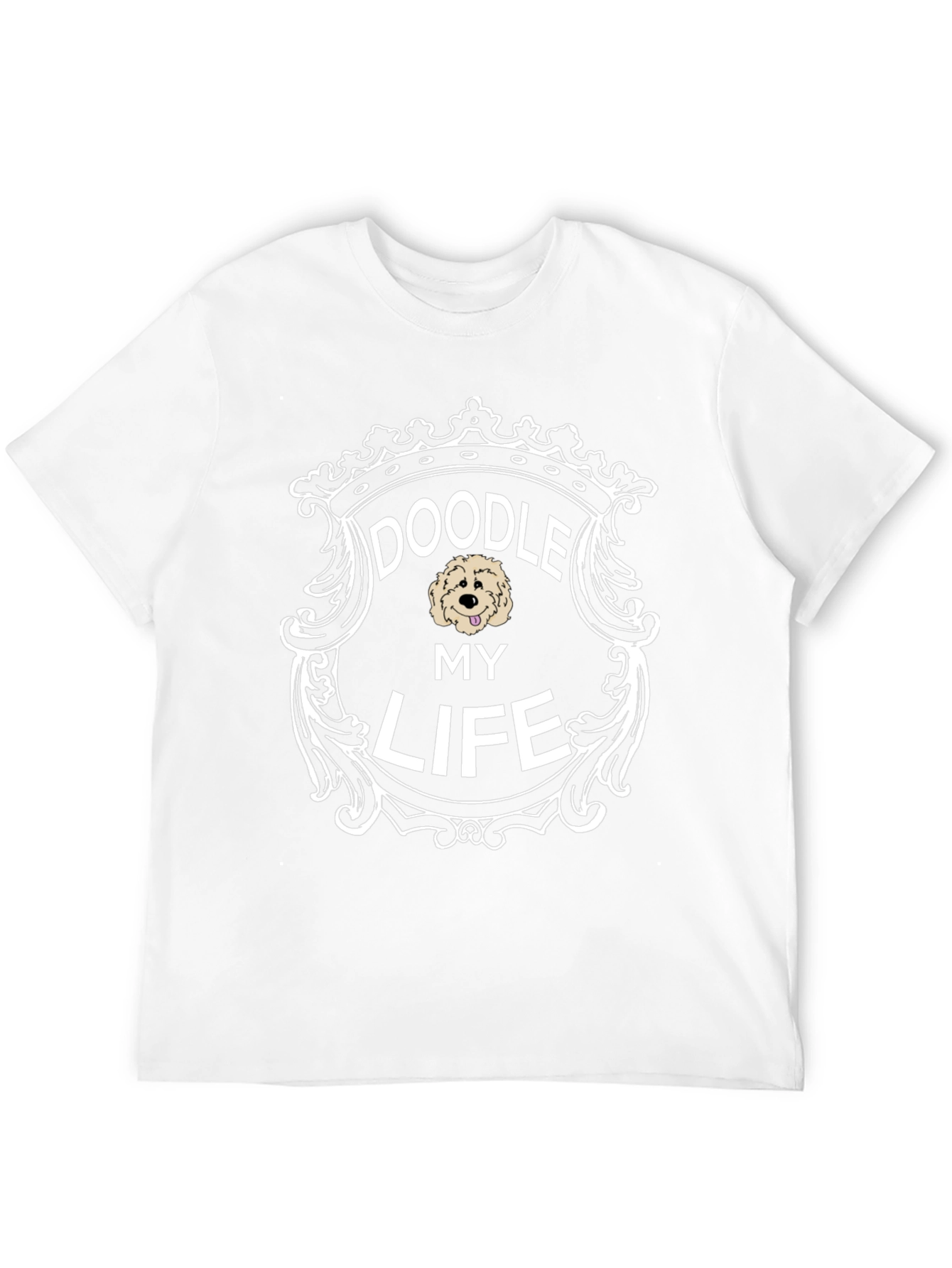 Black Doodle My Life T-Shirt - Black Crew Neck view 12