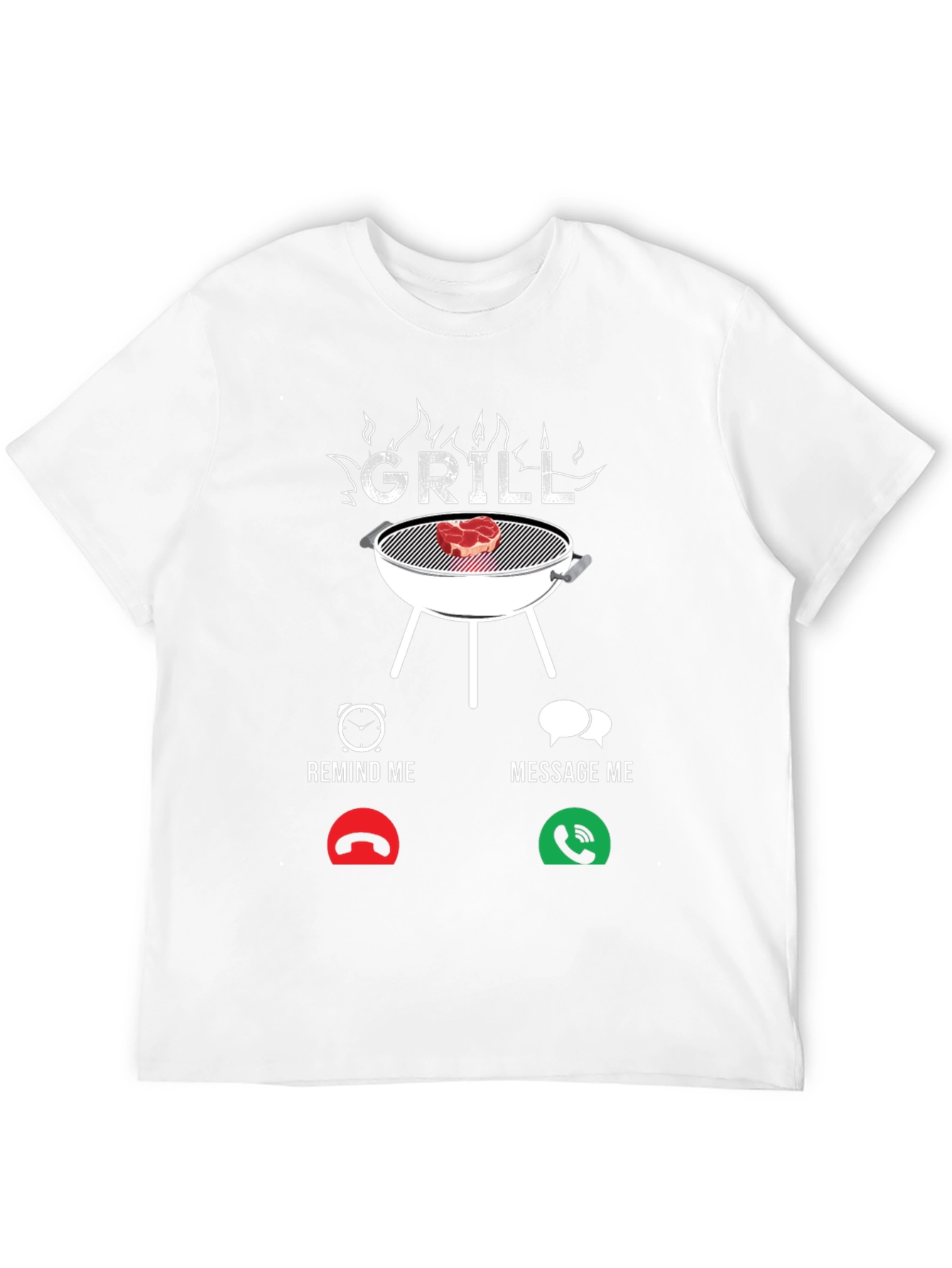 Black Grill Remind/Message Funny BBQ T-Shirt view 12