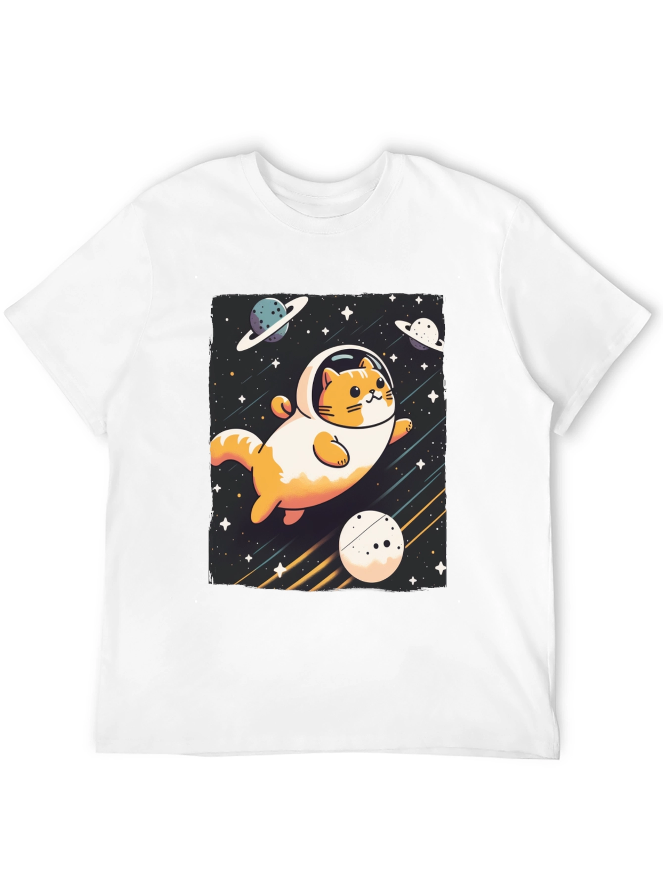 Black Space Cat T-Shirt - Galaxy Adventure Tee view 12