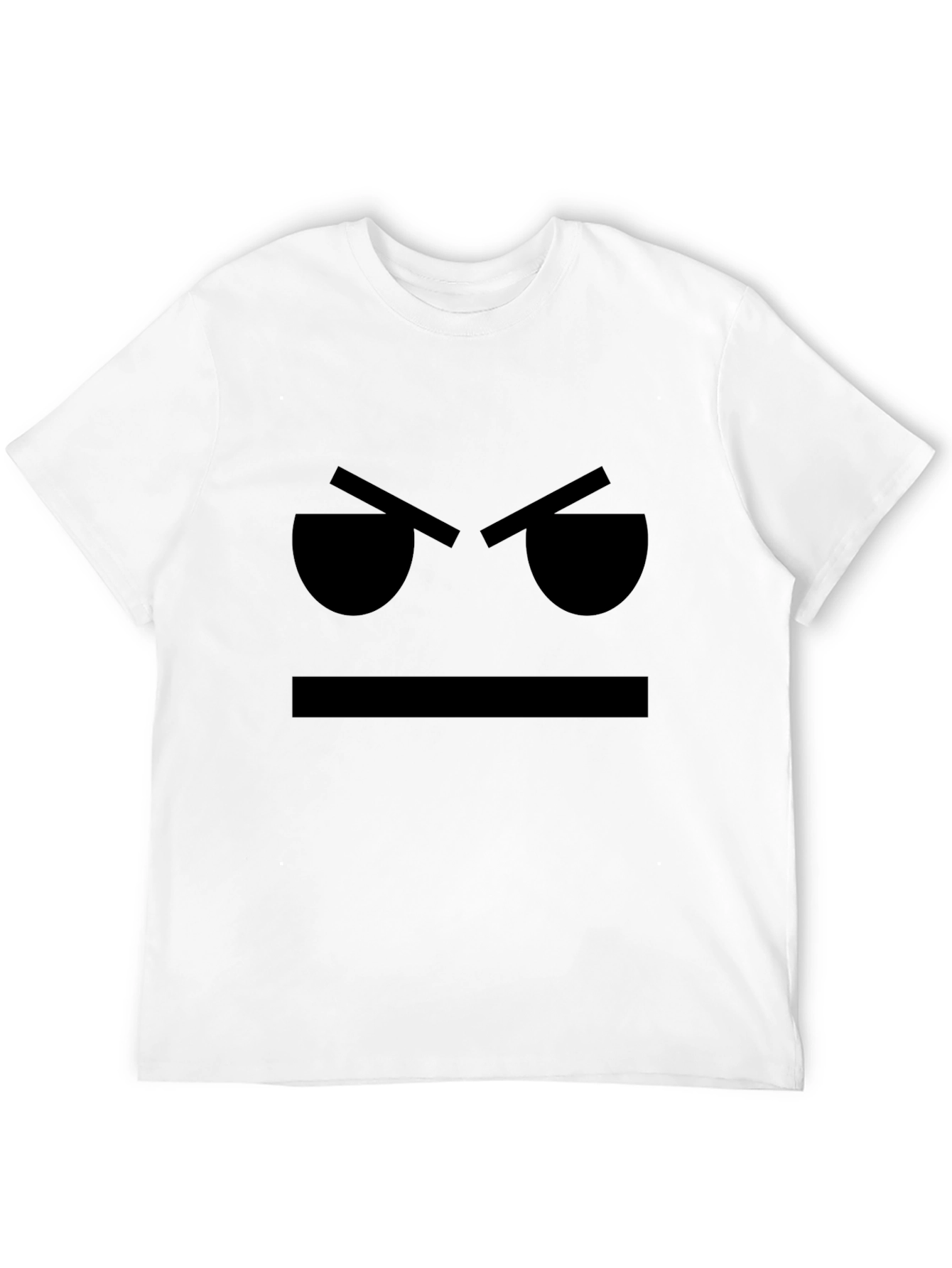 Black Grumpy Face Black T-Shirt - Express Your Mood view 12