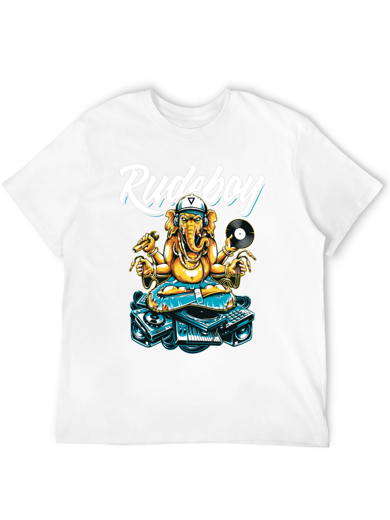Black Rudeboy Ganesha Graphic T-Shirt view 12